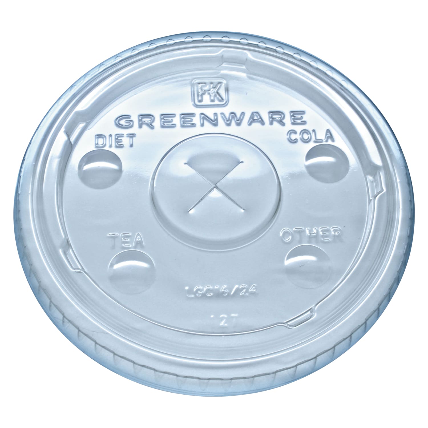 Fabri-Kal Greenware Cold Drink Cup Lids, Fits 16-, 18- And 24-Oz Cups, Clear, Carton Of 1,000 Lids - Image 3