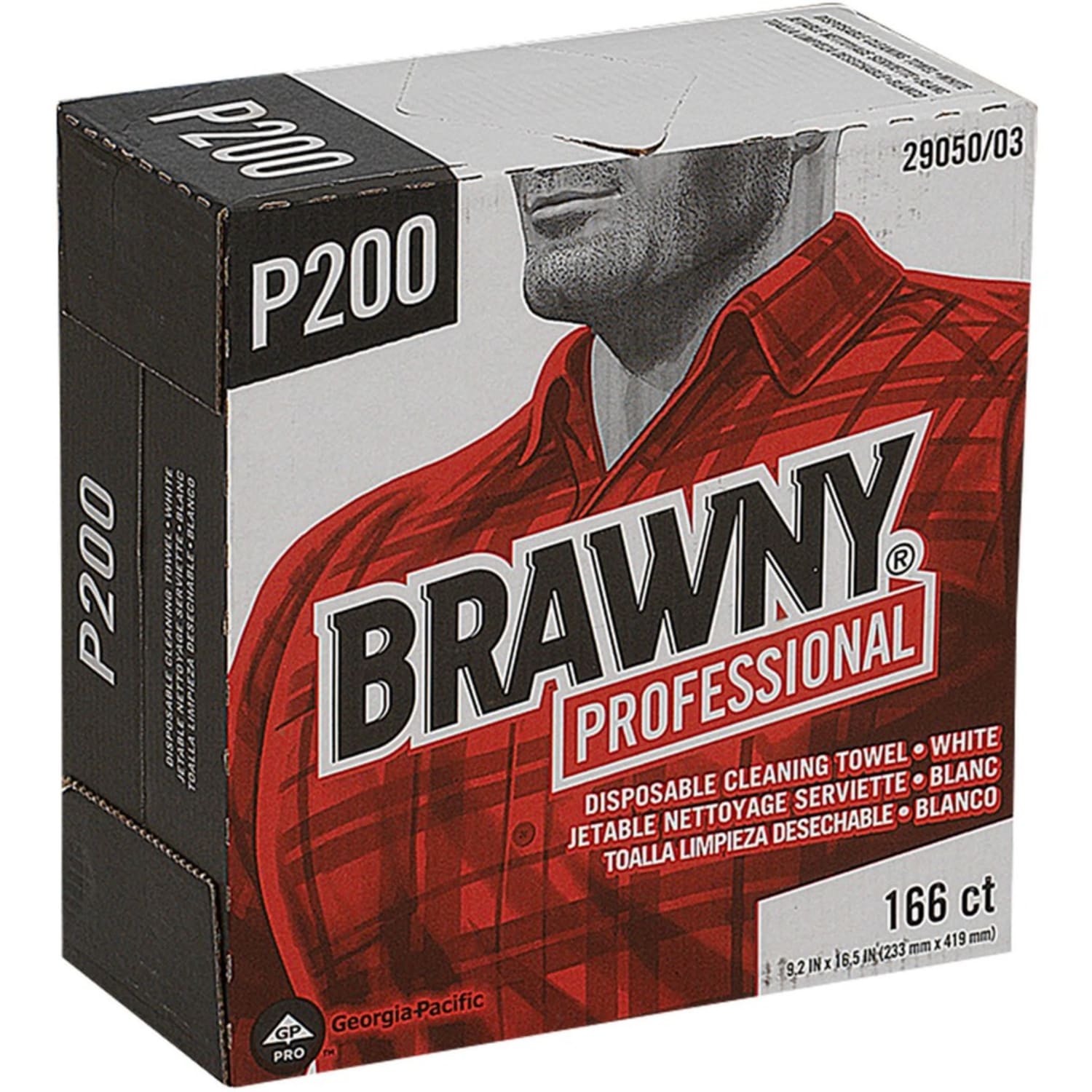 Brawny Professional P300 Disposable Cleaning Towels, 9-1/4in x 16-1/2in, 166 Wipers Per Box, Case Of 5 Boxes - Image 4