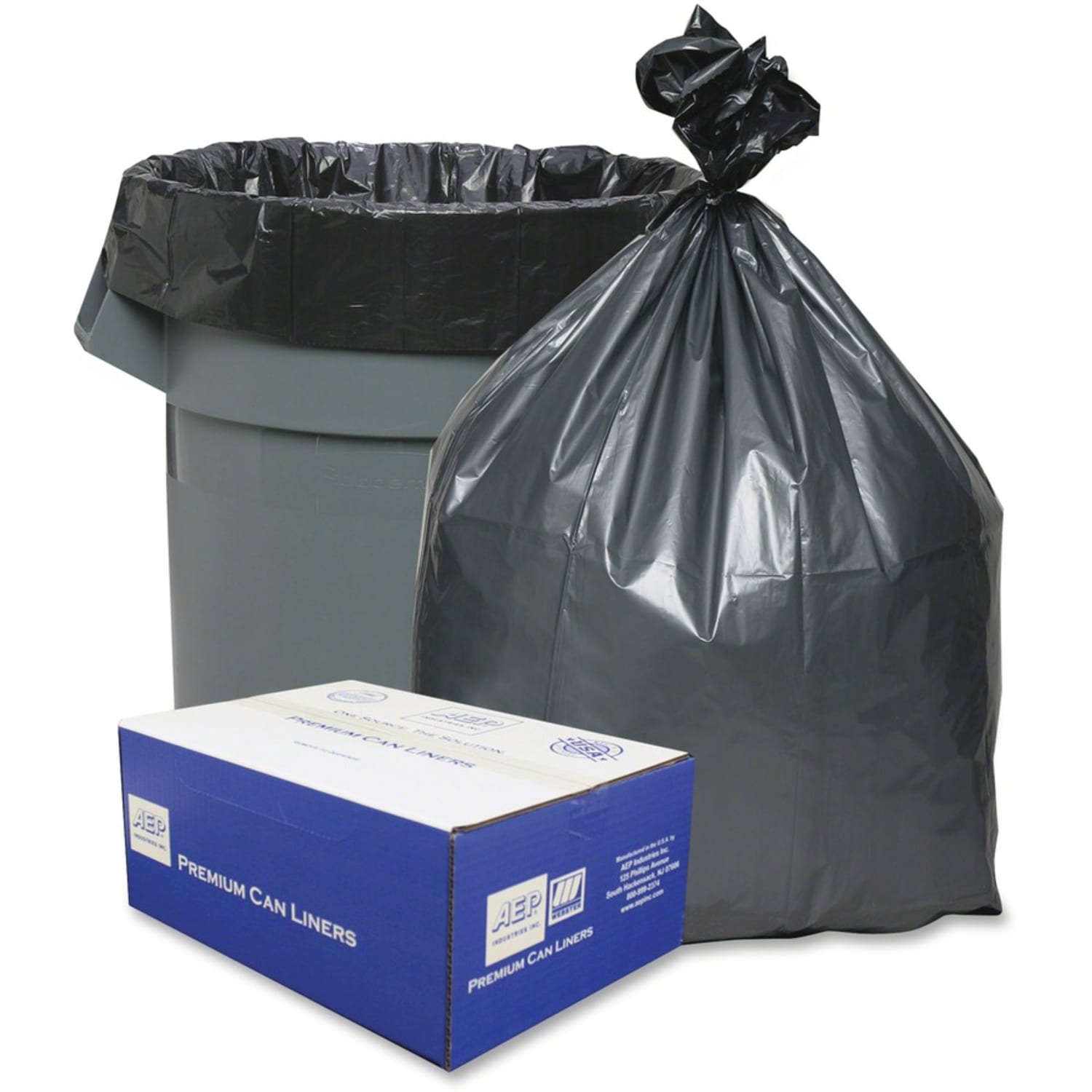 Platinum Plus Can Liners, 60 gal, 1.55 mil, 39in x 56in, Gray, 10 Bags/Roll, 5 Rolls/Carton - Image 5