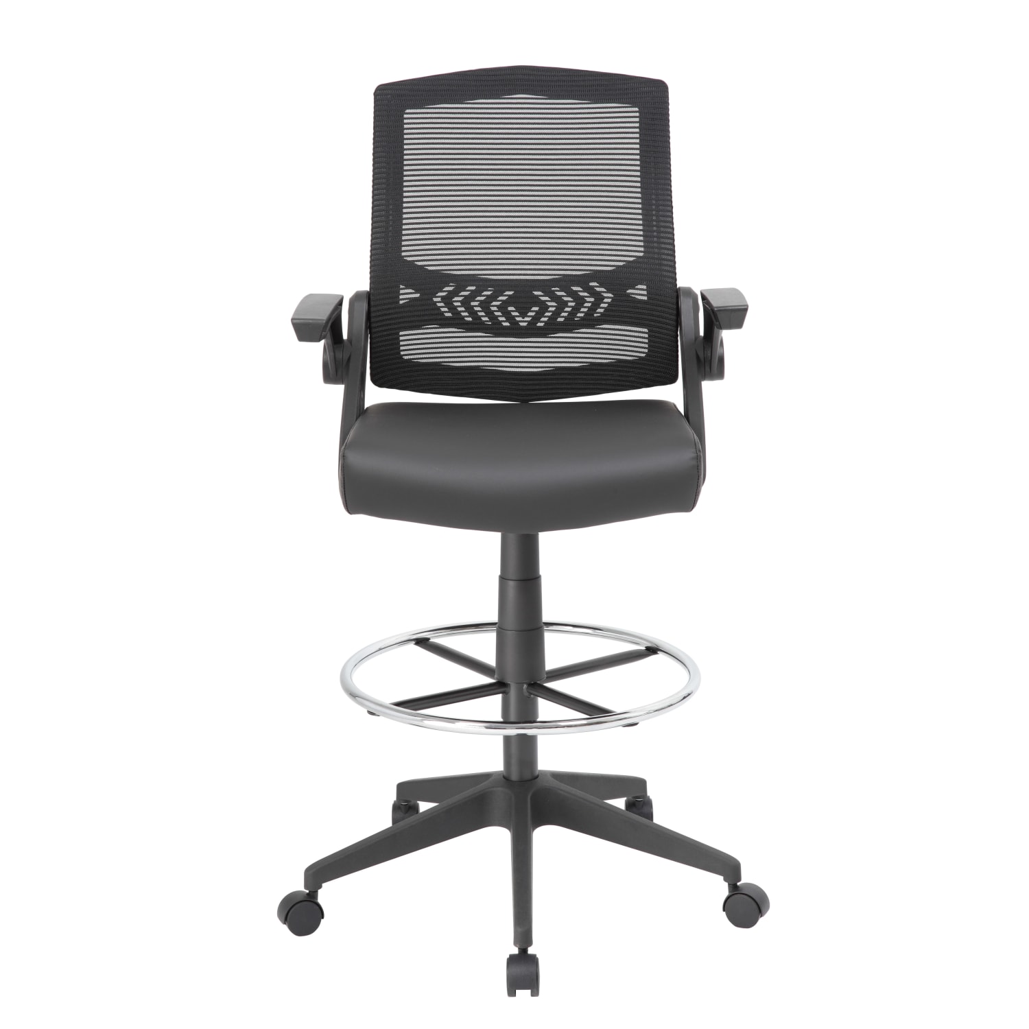 Boss Office Products Flip Arm Drafting Stool With Mesh Back, Black - Image 3