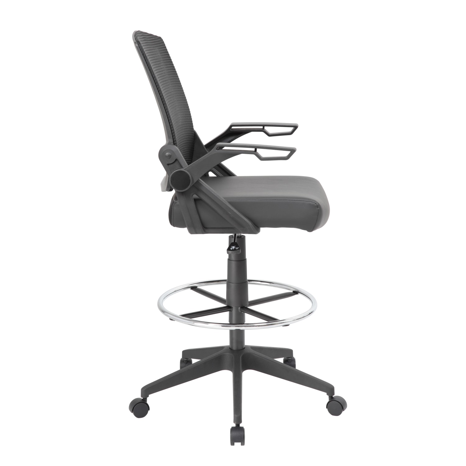 Boss Office Products Flip Arm Drafting Stool With Mesh Back, Black - Image 5