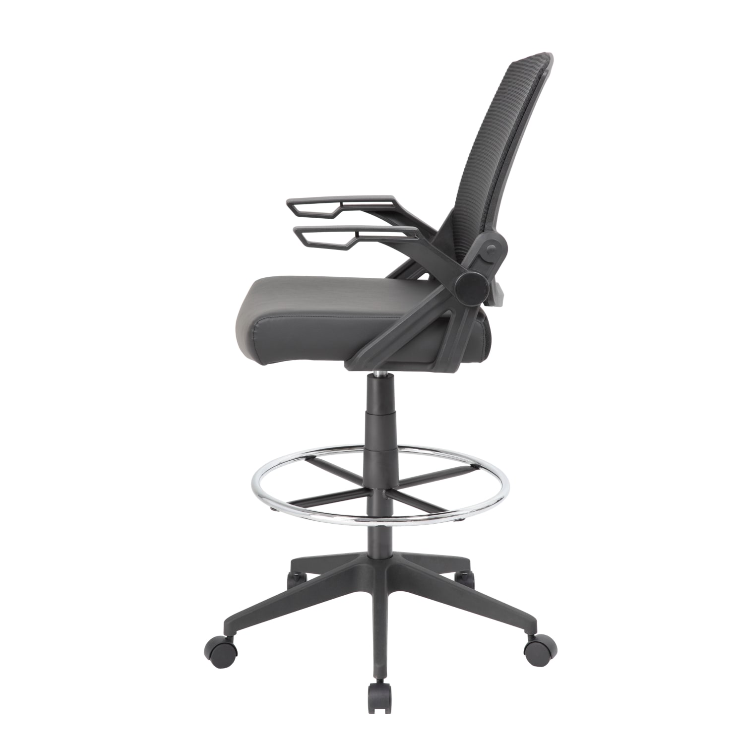 Boss Office Products Flip Arm Drafting Stool With Mesh Back, Black - Image 6