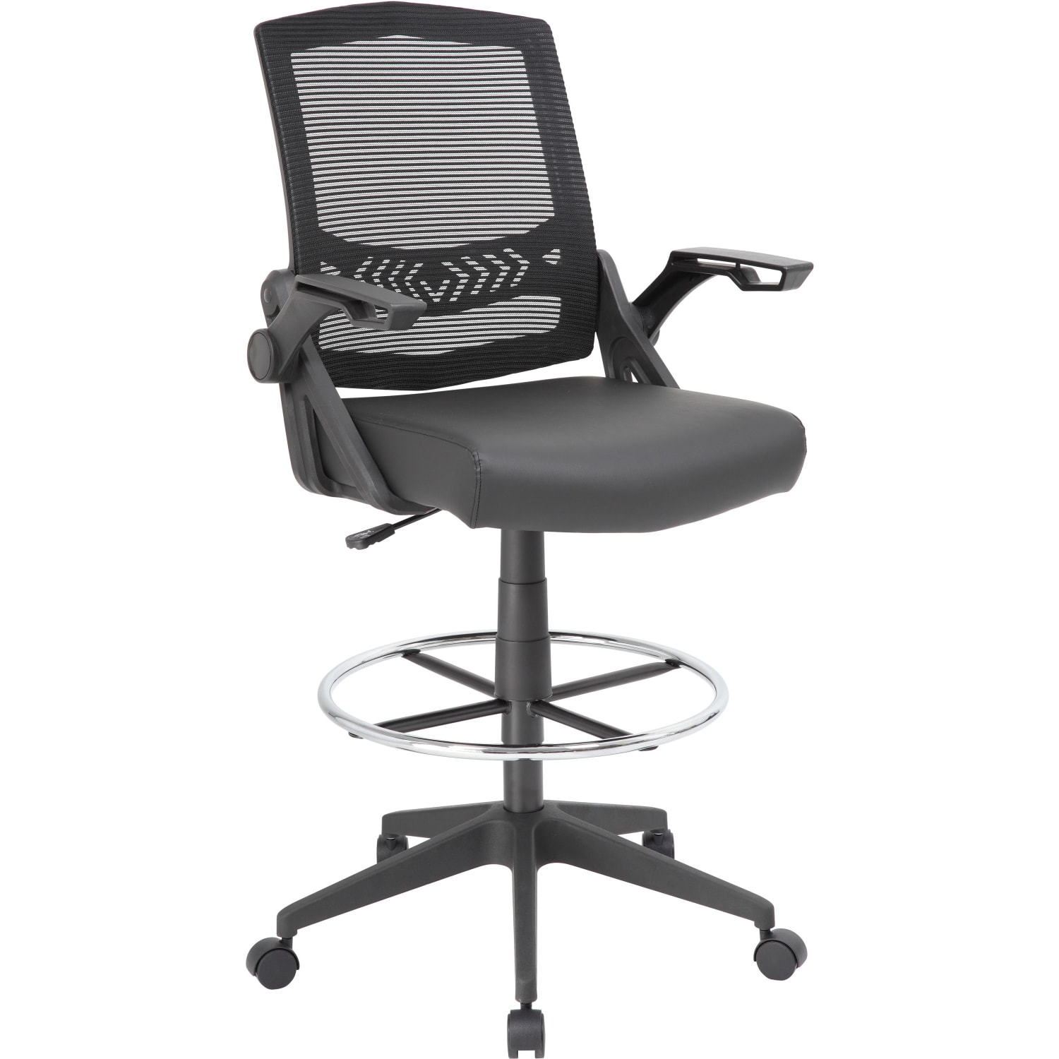 Boss Office Products Flip Arm Drafting Stool With Mesh Back, Black - Image 9
