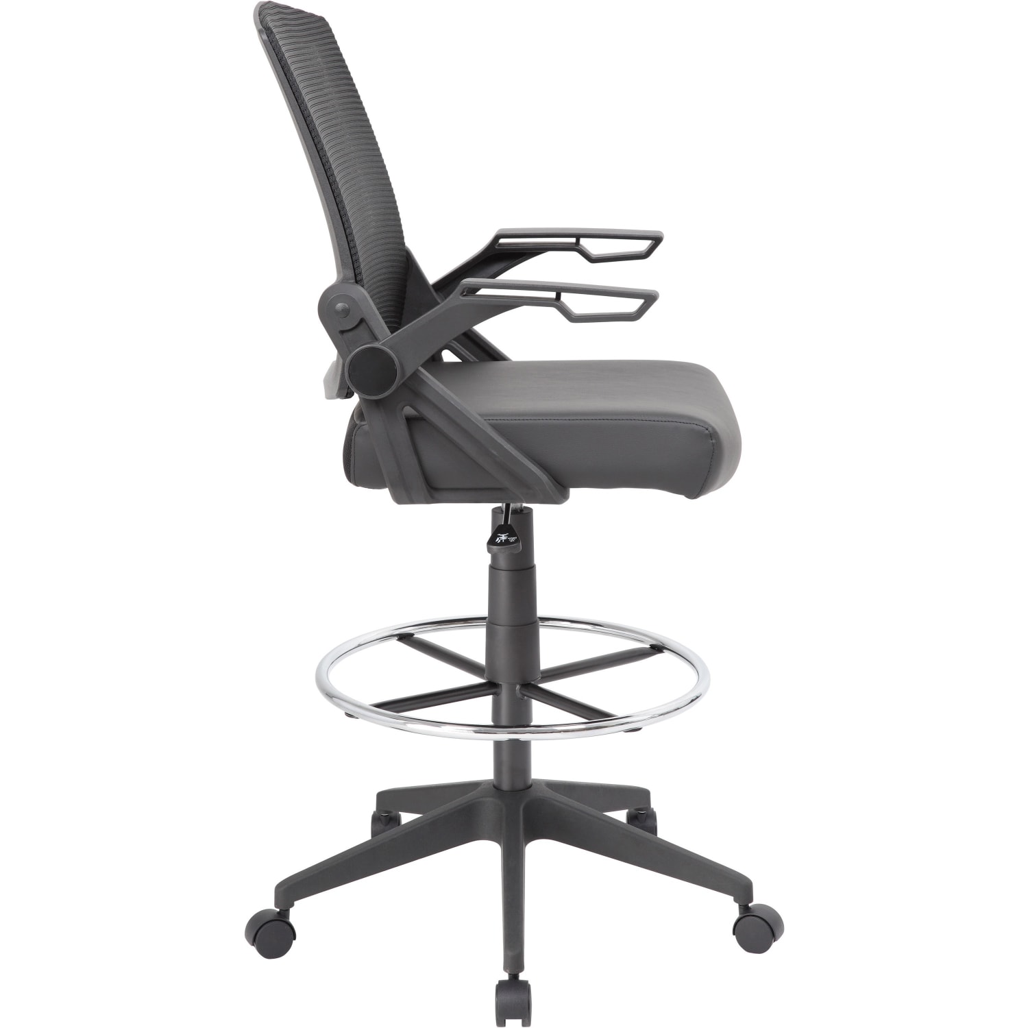 Boss Office Products Flip Arm Drafting Stool With Mesh Back, Black - Image 11