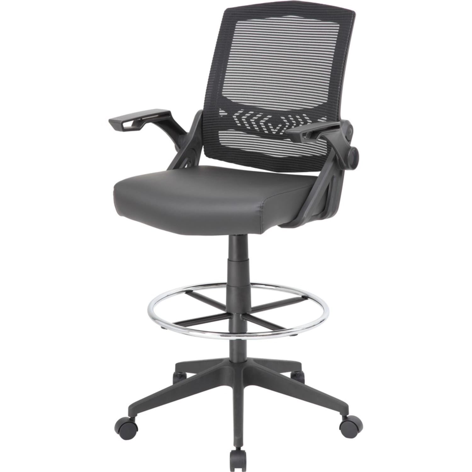 Boss Office Products Flip Arm Drafting Stool With Mesh Back, Black - Image 13