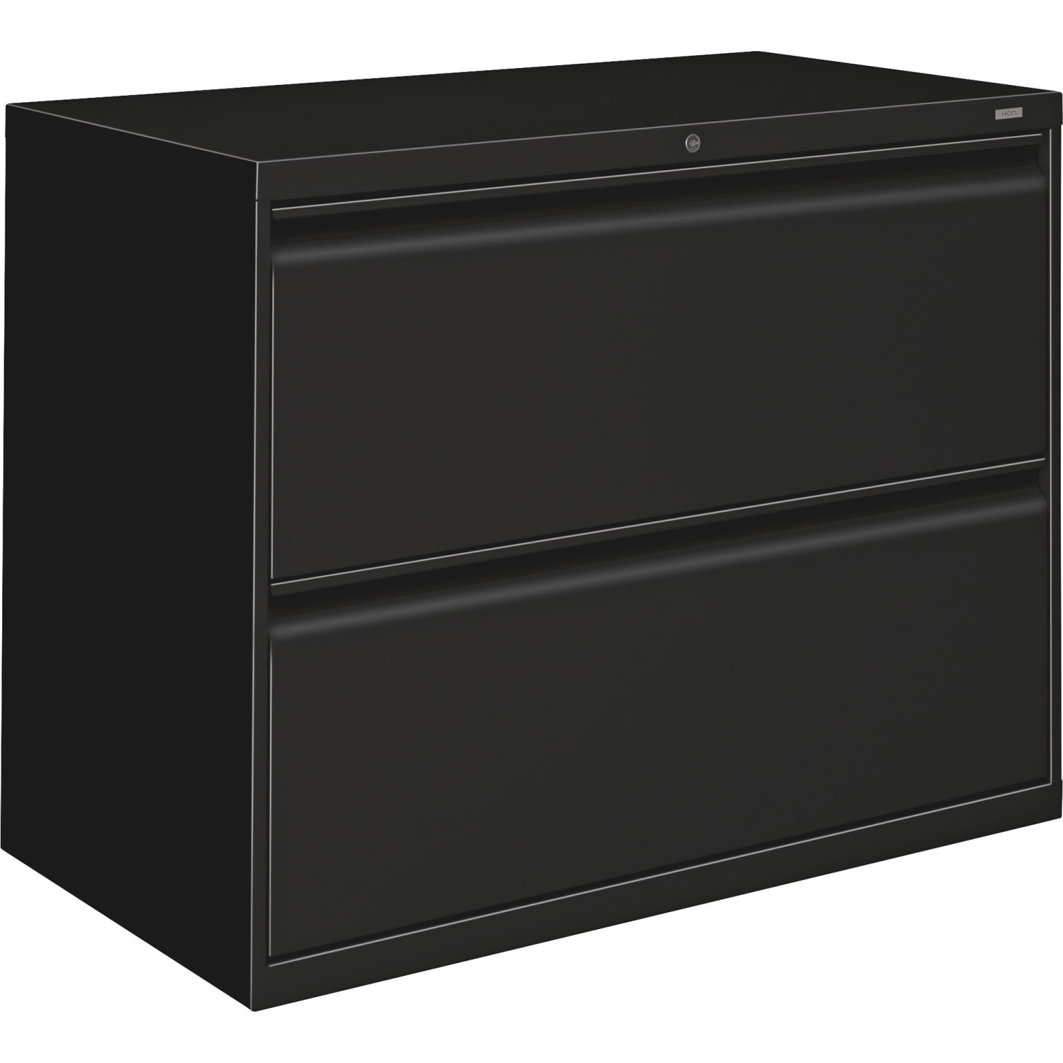 HON 800 36inW x 19-1/4inD Lateral 2-Drawer File Cabinet With Lock, Black - Image 3