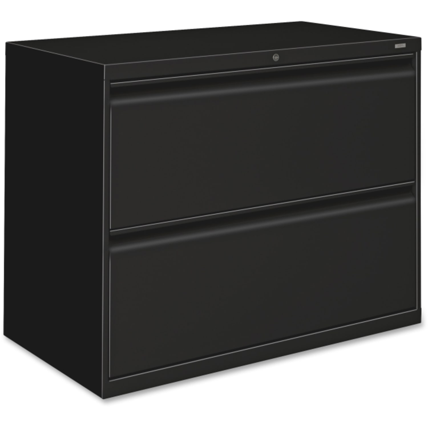 HON 800 36inW x 19-1/4inD Lateral 2-Drawer File Cabinet With Lock, Black - Image 4