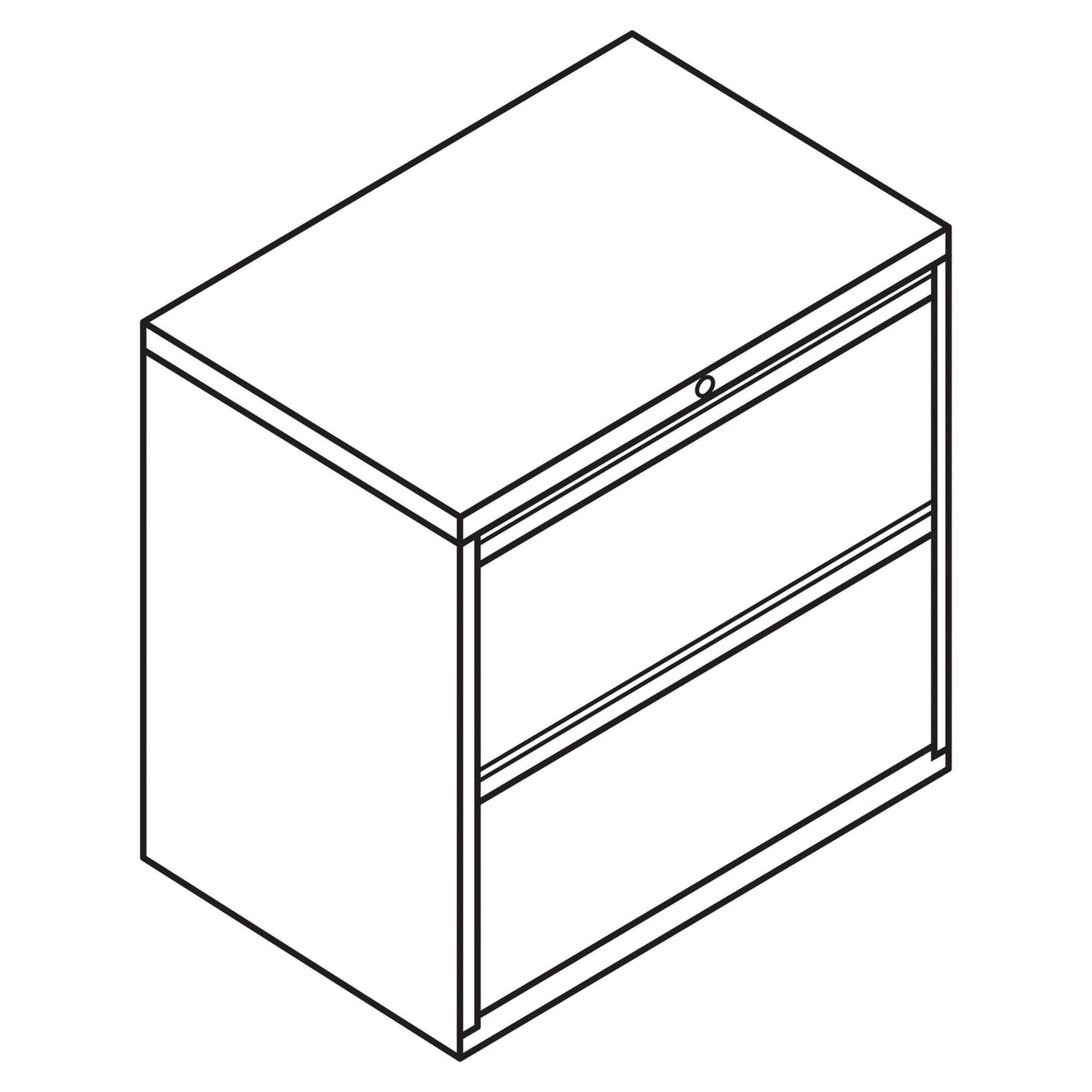 HON 800 36inW x 19-1/4inD Lateral 2-Drawer File Cabinet With Lock, Light Gray - Image 4