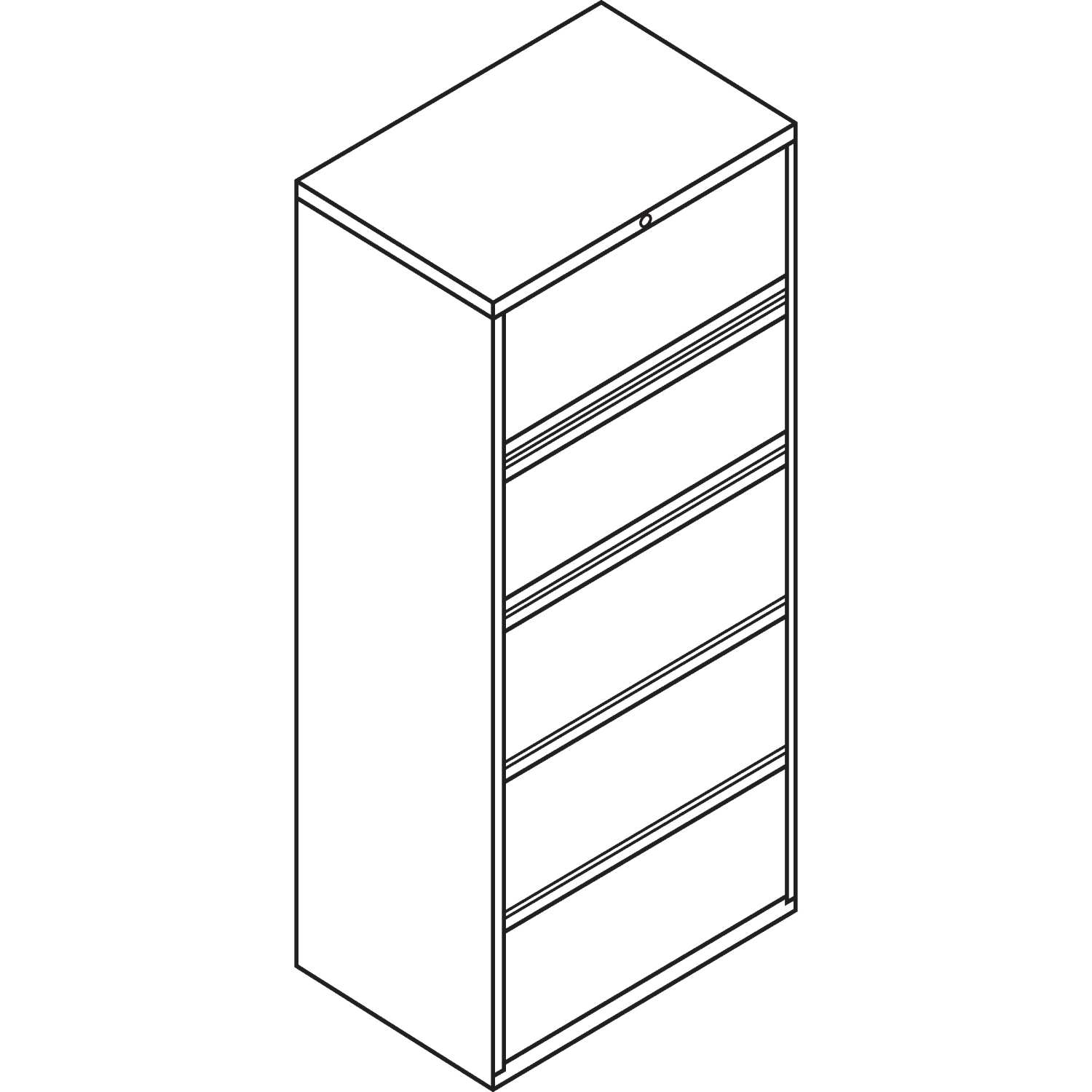 HON 36inW x 19-1/4inD Lateral 5-Drawer File Cabinet With Lock, Putty - Image 4