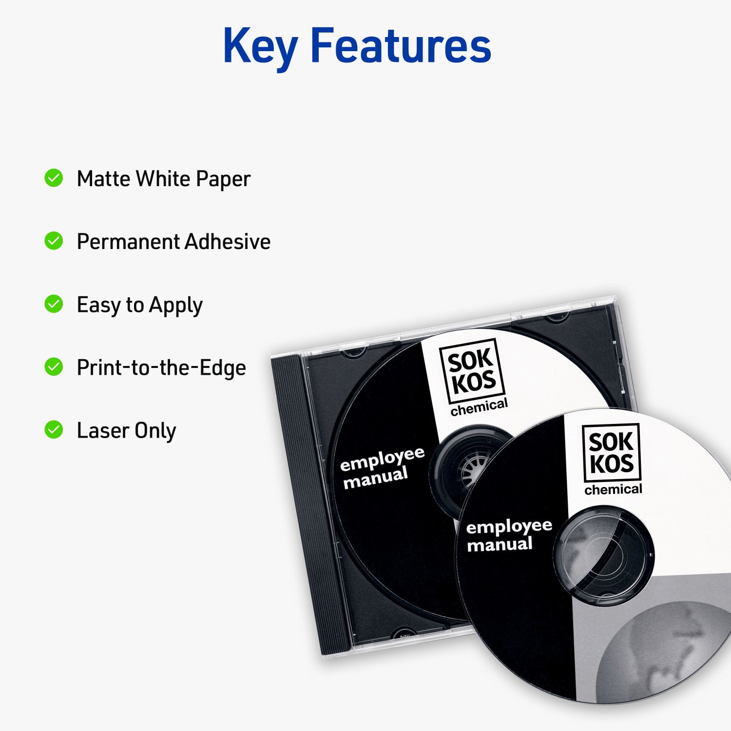 Avery CD/DVD Print-to-the-Edge Labels, 6692, Round, 4.65in Diameter, White, 30 Disc Labels And 60 Spine Labels - Image 3