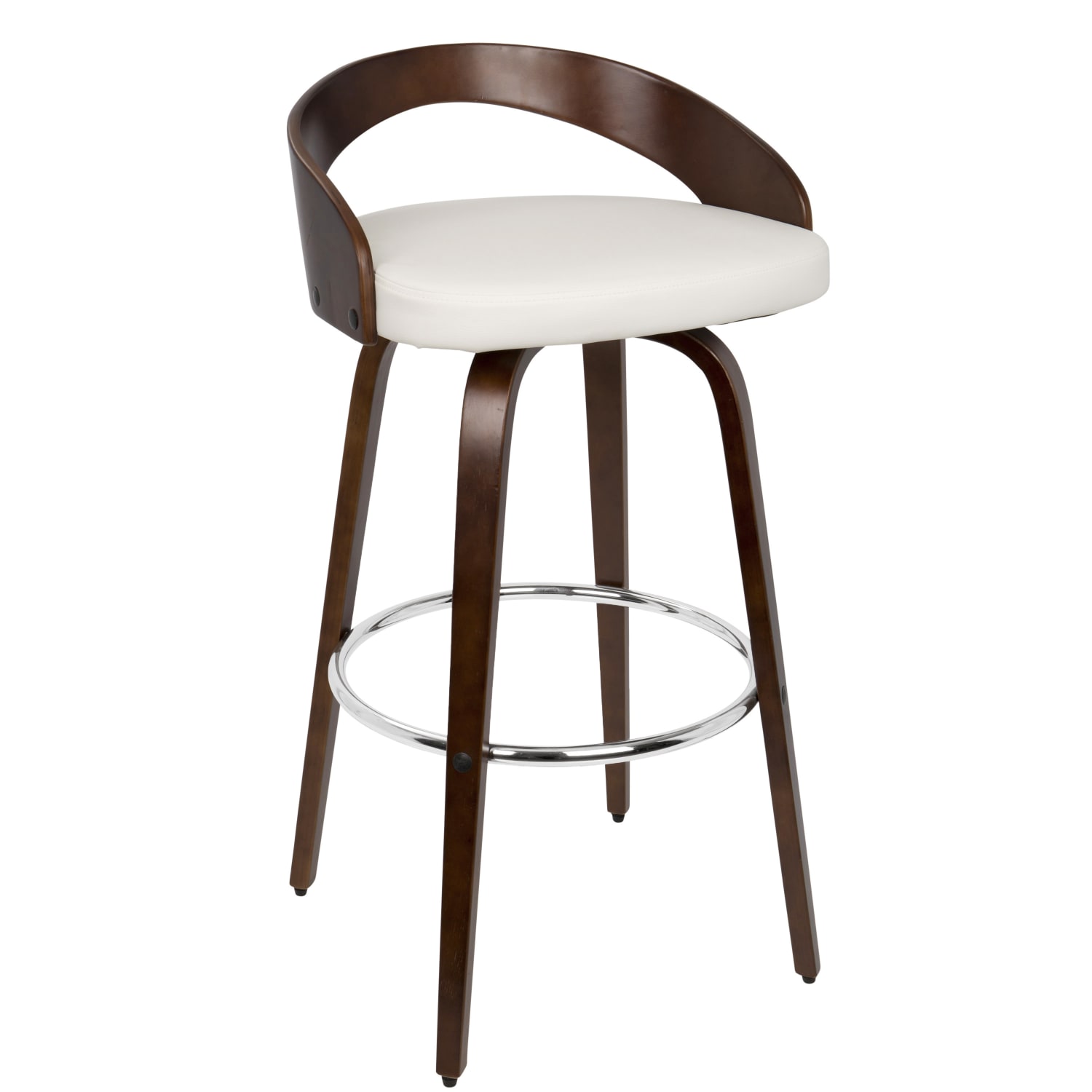LumiSource Grotto Bar Stools, Cherry/White, Set Of 2 Stools - Image 4