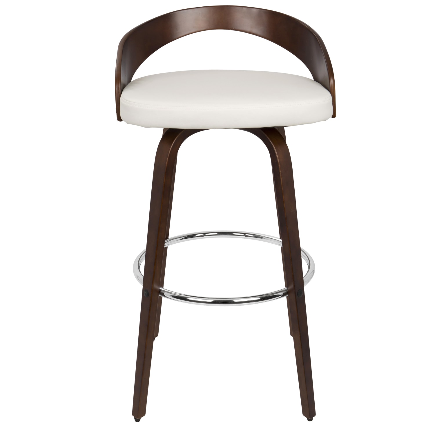 LumiSource Grotto Bar Stools, Cherry/White, Set Of 2 Stools - Image 5
