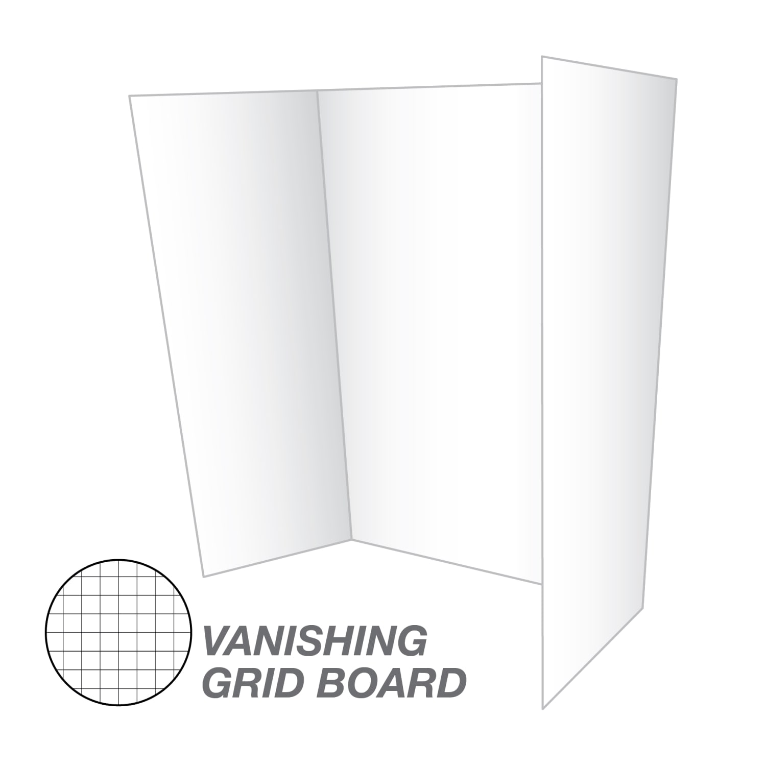 Office Depot Brand Vanishing Grid Presentation Tri-Fold Foam Board, 22in x 28in, White - Image 4