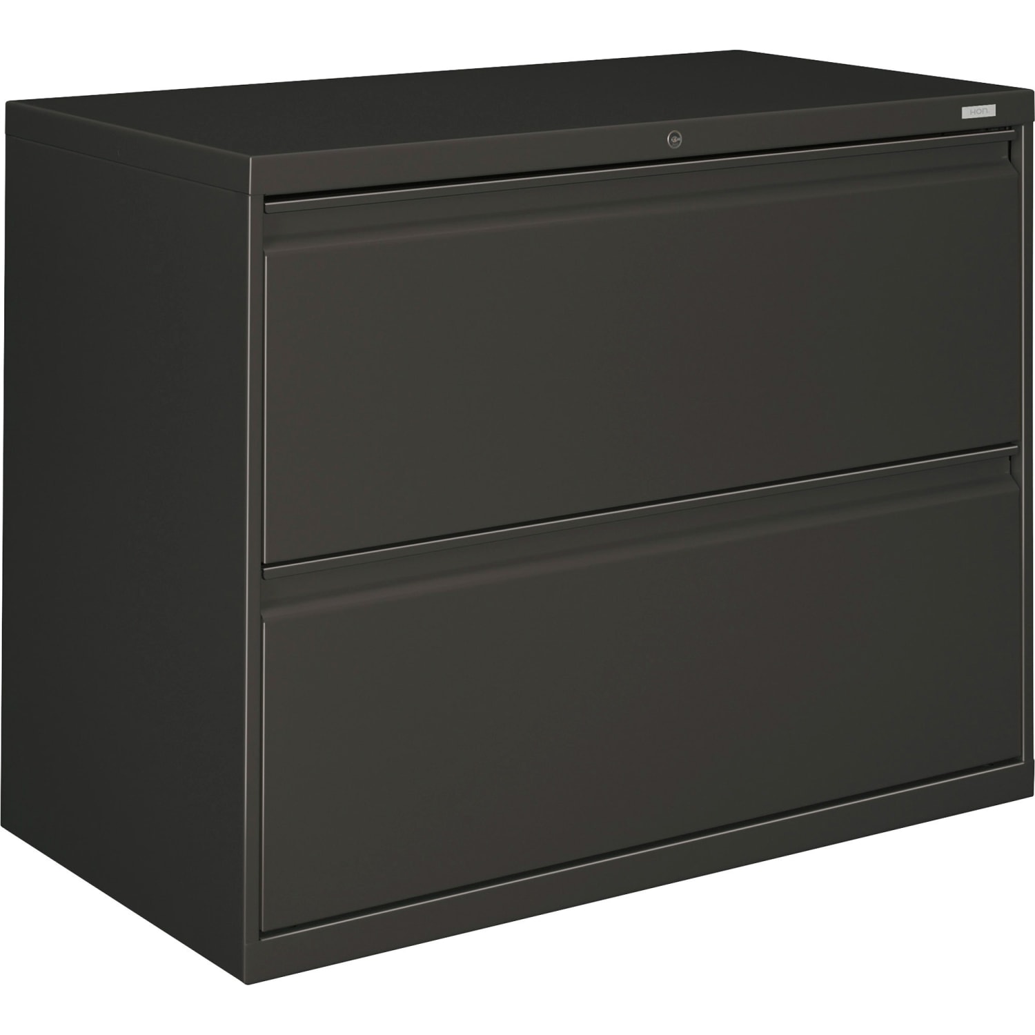 HON 800 36inW x 19-1/4inD Lateral 2-Drawer File Cabinet With Lock, Charcoal - Image 3