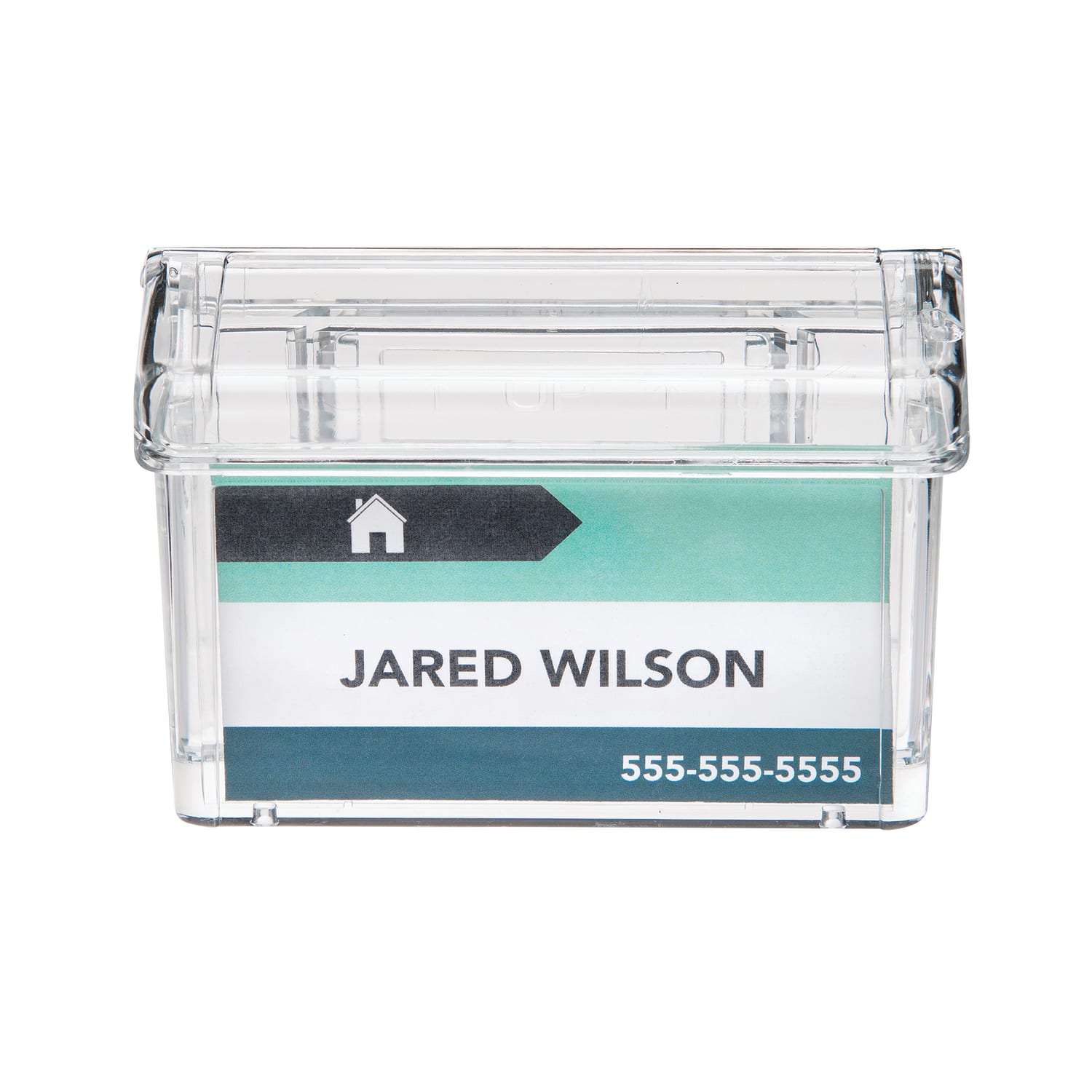 Deflecto Grab-A-Card Outdoor Business Card Holder, 4 1/4inH x 2 7/8inW x 1 1/2inD, Clear - Image 3