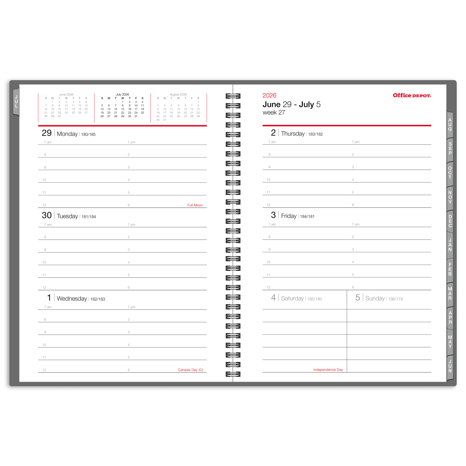 2026-2027 Office Depot Brand Weekly/Monthly Academic Planner, 5in x 8in, 30% Recycled, Gray, July 2026 To June 2027 - Image 4