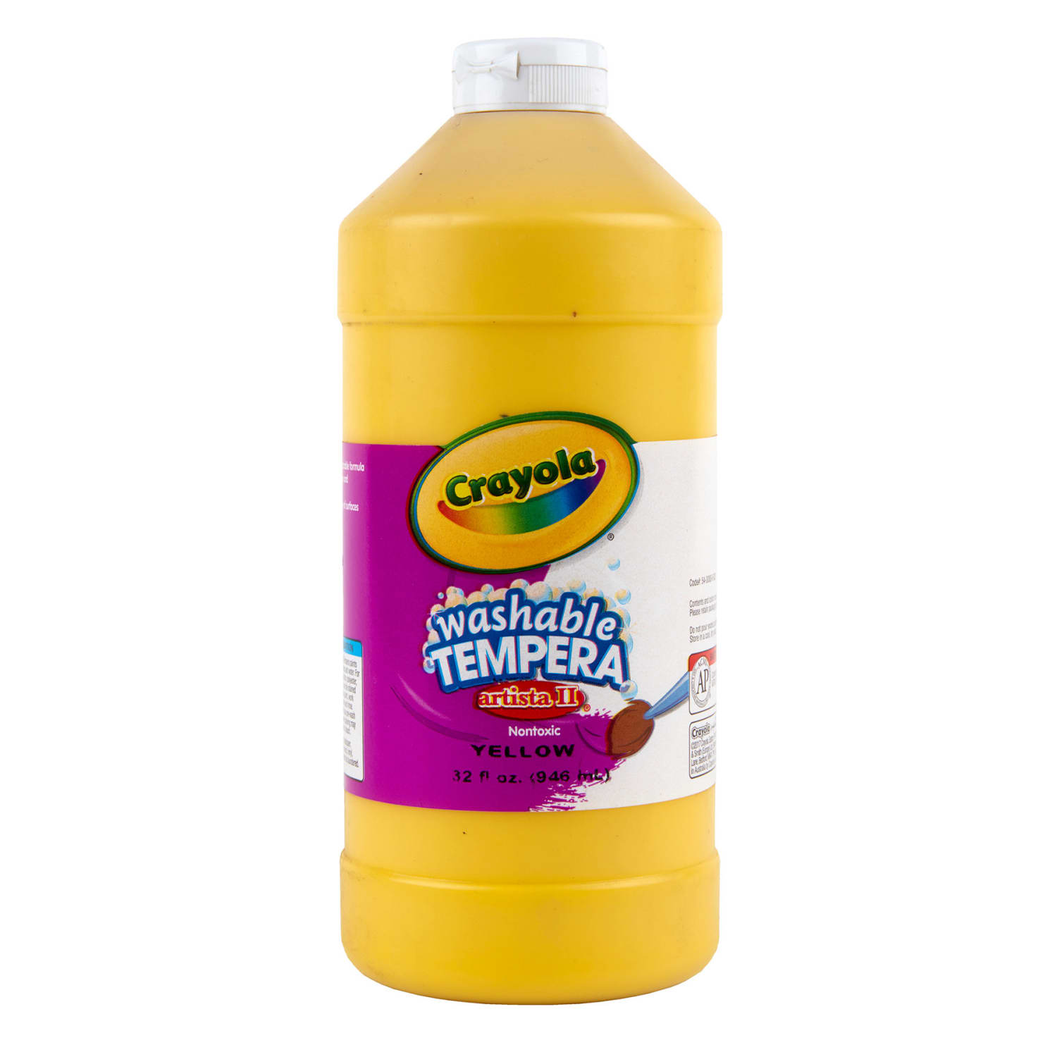 Crayola Artista II Washable Tempera Paint, 32 oz, Yellow, Pack Of 3 - Image 3