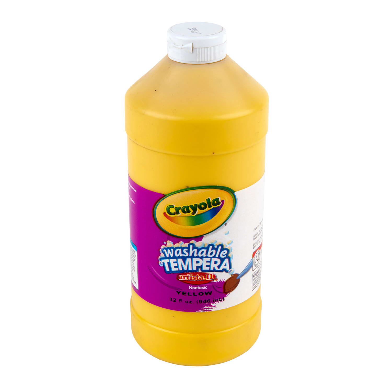 Crayola Artista II Washable Tempera Paint, 32 oz, Yellow, Pack Of 3 - Image 5