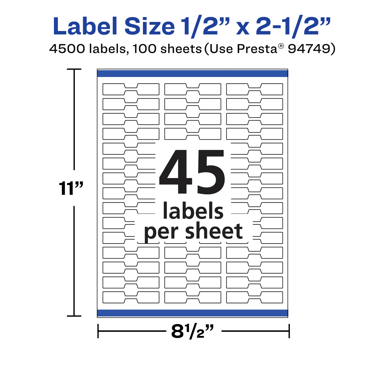 Avery Waterproof Permanent Labels With Sure Feed, 94749-WMF100, Barbell, 1/2in x 2-1/2in, White, Pack Of 4,500 - Image 6