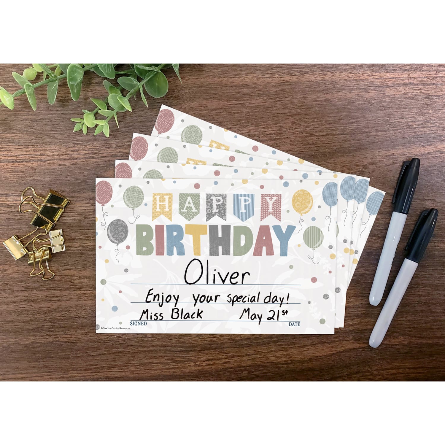Teacher Created Resources Awards, 5-1/2in x 8-1/2in, Classroom Cottage Happy Birthday, 30 Awards Per Pack, Bundle Of 6 Packs - Image 5