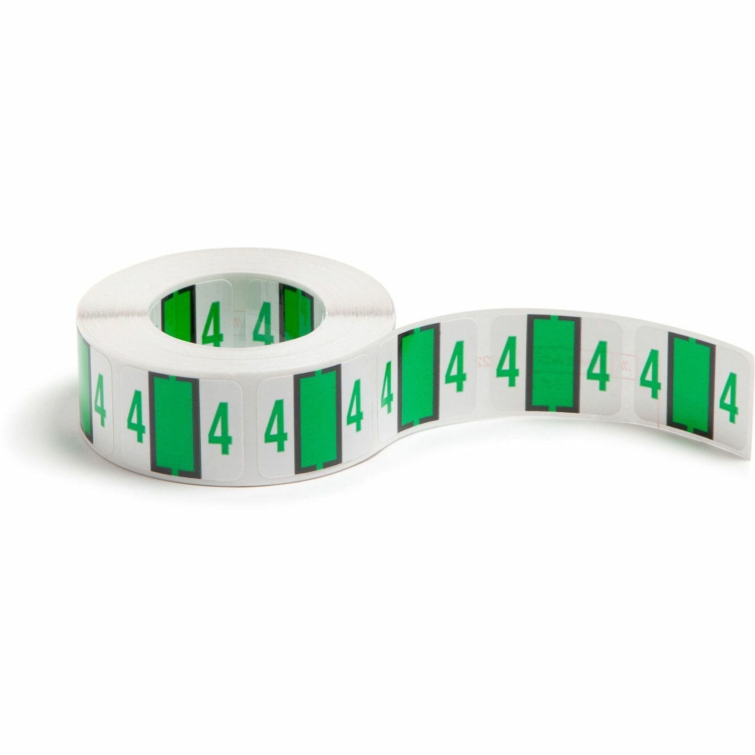 Smead BCCRN Bar-Style Permanent Numerical Labels, 4, Light Green, Roll Of 500 - Image 3