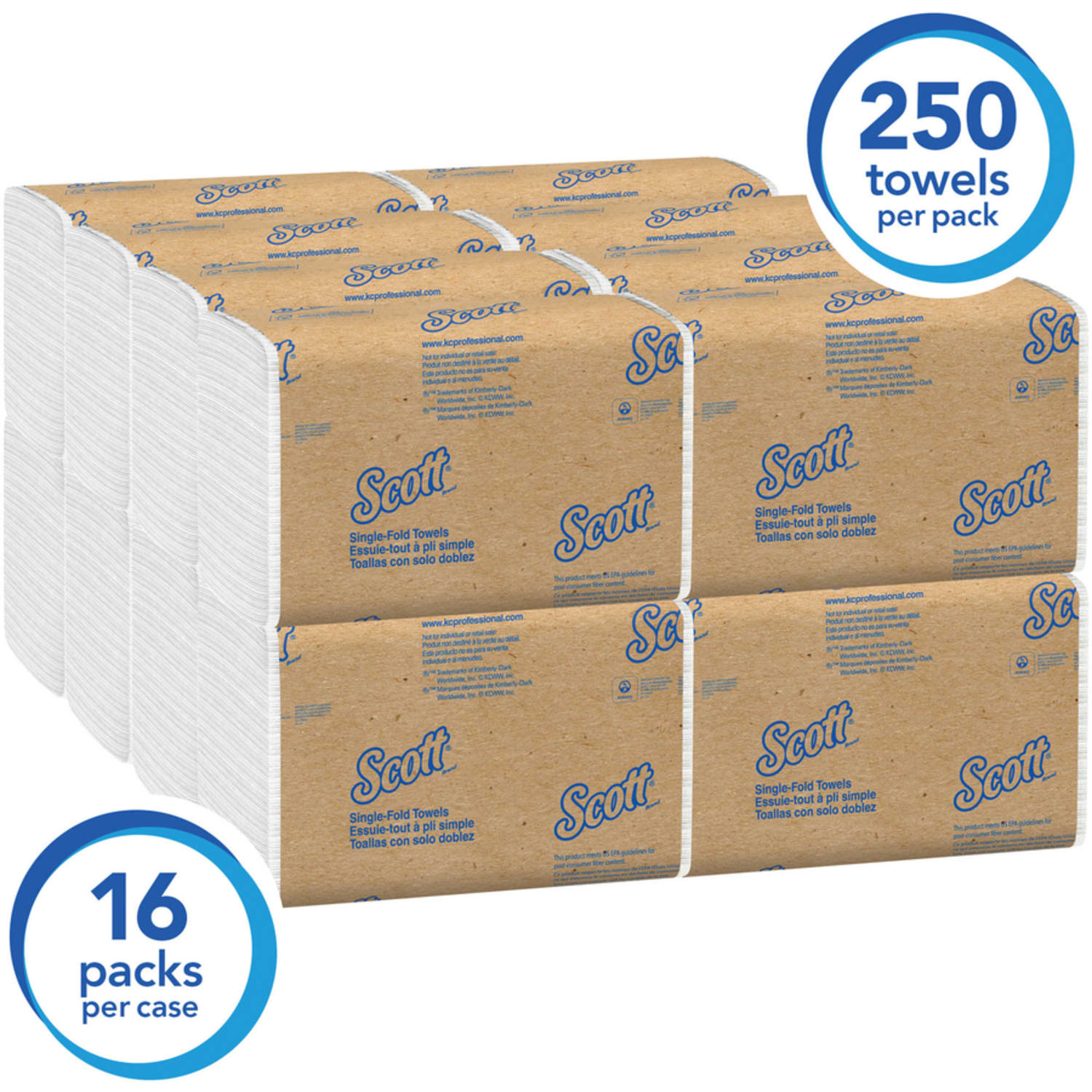 Scott Single-Fold Towels - Single Fold - 9.30in x 10.50in - White - 4000 / Carton - Image 5