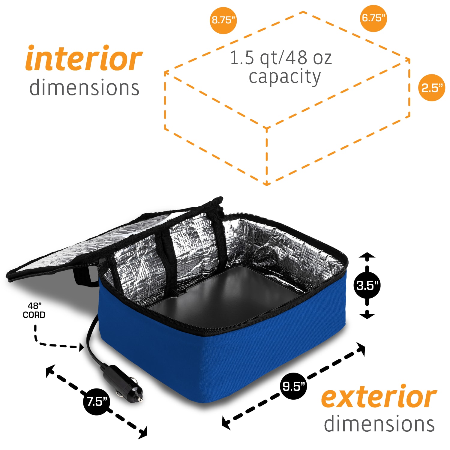 HOTLOGIC Portable Personal 12V Mini Oven, Blue - Image 5