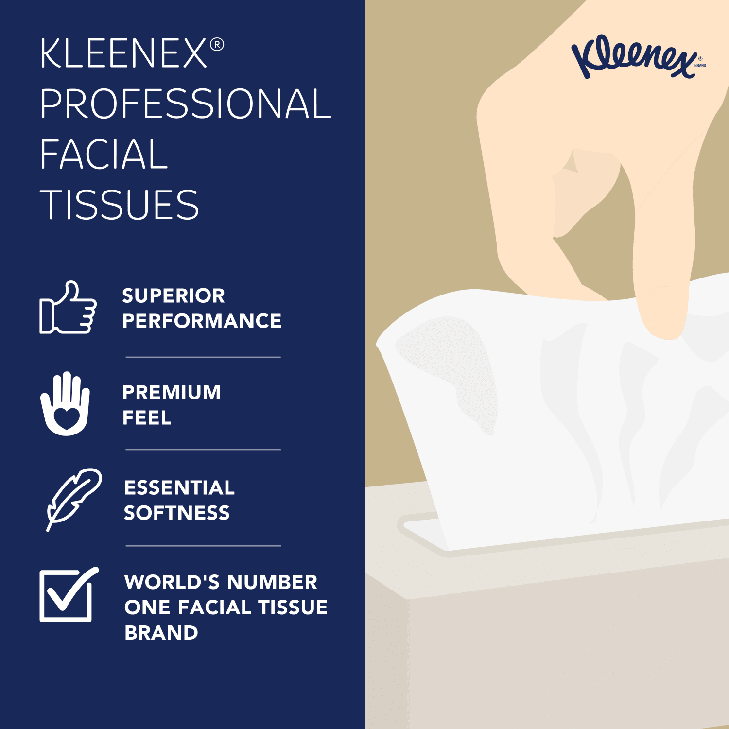 Kleenex FSC Certified 2-Ply Facial Tissues, 8 2/5in x 8 3/5in, White, 125 Tissues Per Box, Case Of 48 Boxes - Image 6