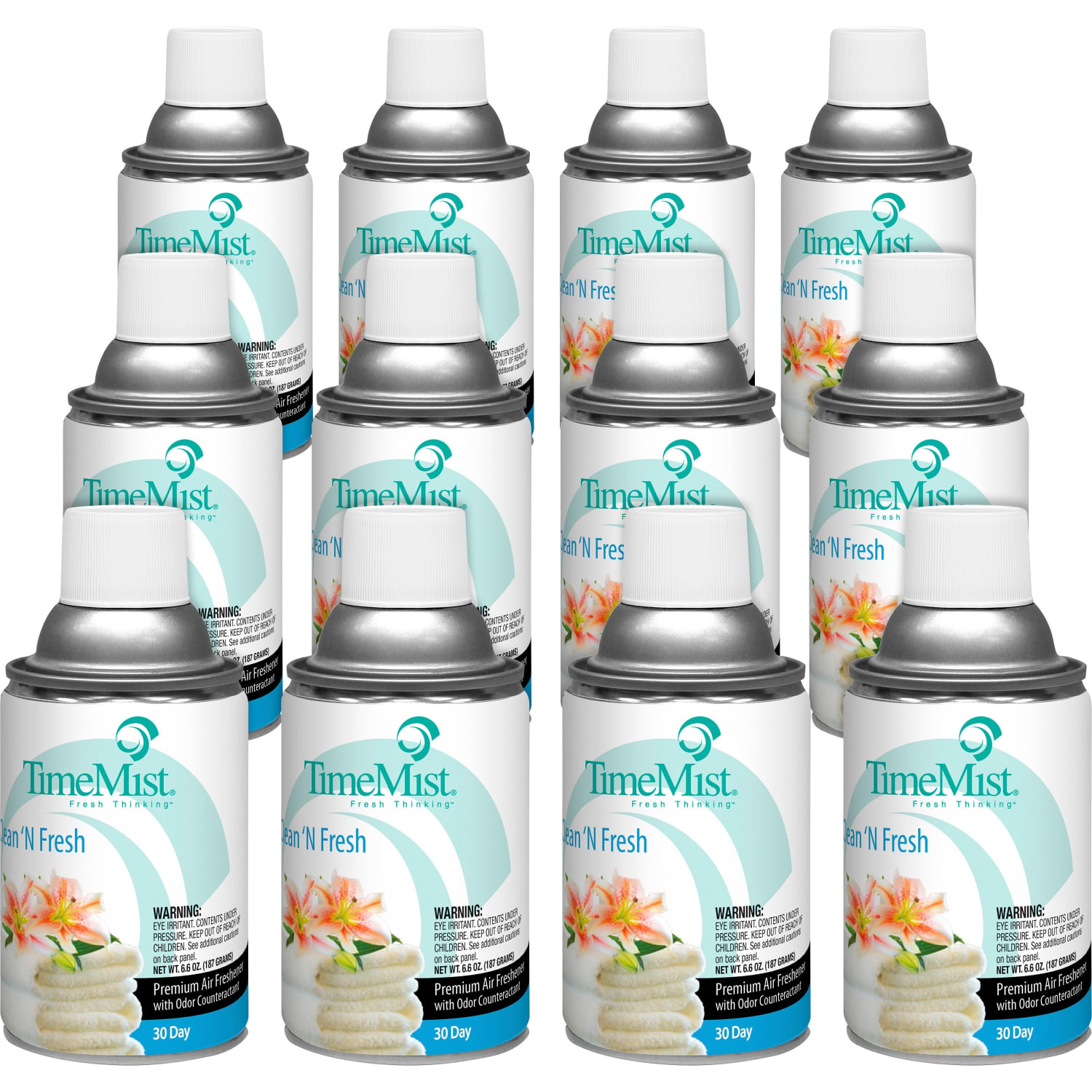 TimeMist Premium Metered Air Freshener Refills, 6.6 Oz, Clean & Fresh, Carton of 12 Units - Image 3