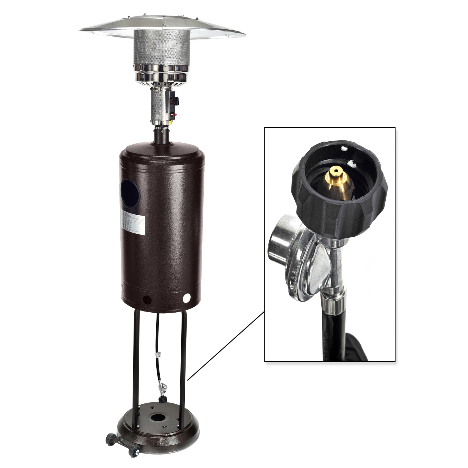 Alpine Portable Propane Outdoor Patio Heater, 88inH x 33inW x 18inD, Bronze - Image 6