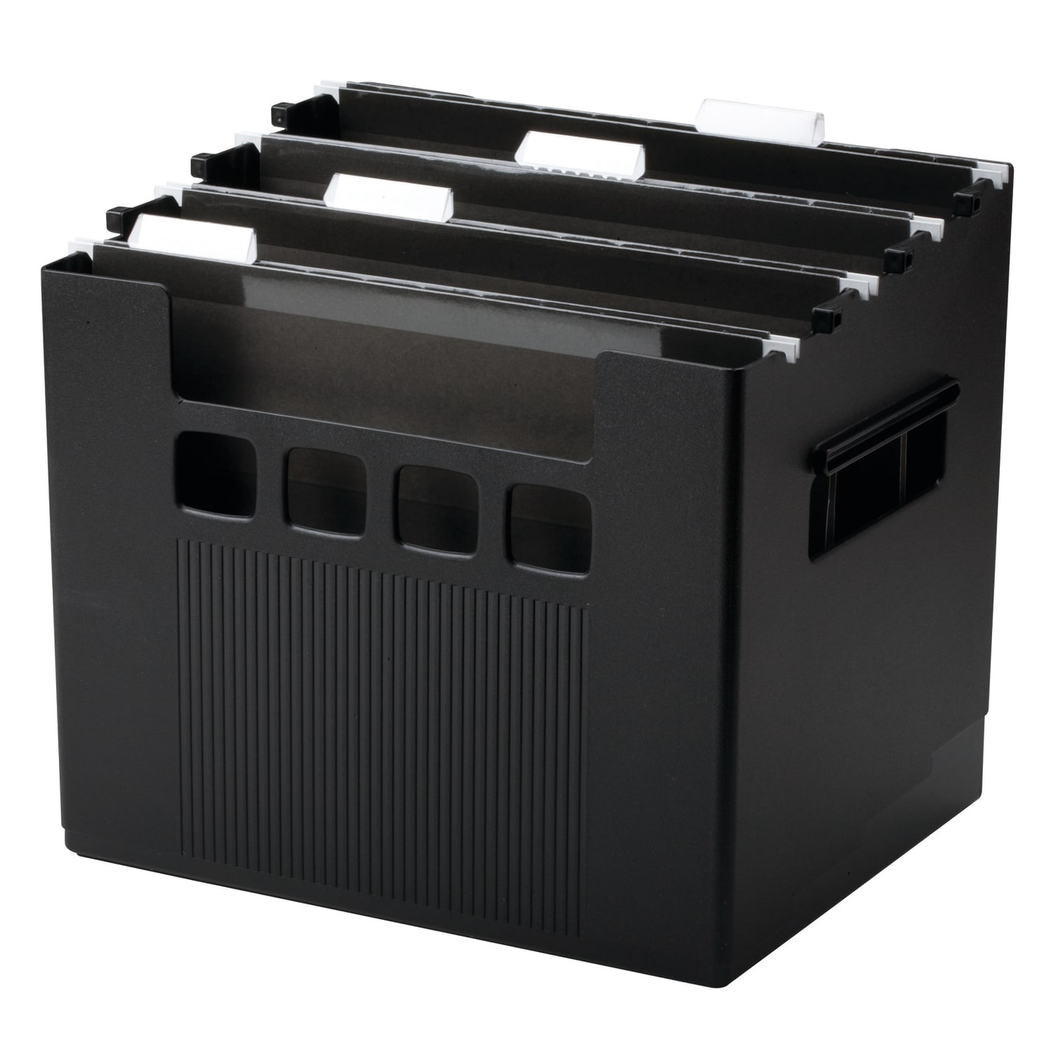 Pendaflex Super Decoflex 4-Storage File Folders, 11in x 12 3/4in x 10in, Black
