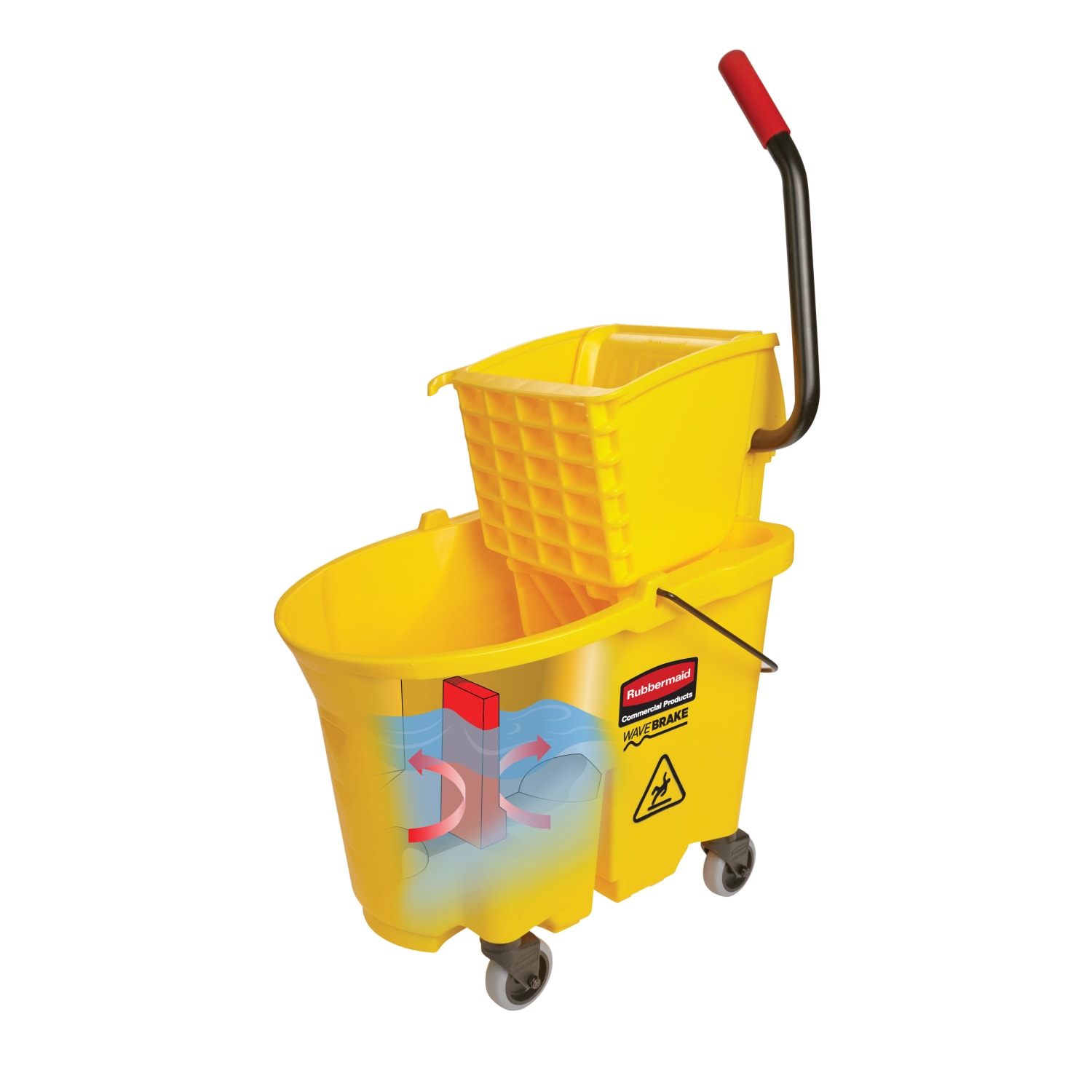 Rubbermaid WaveBrake Side Press Combo Bucket, 26 Quart, Yellow - Image 5