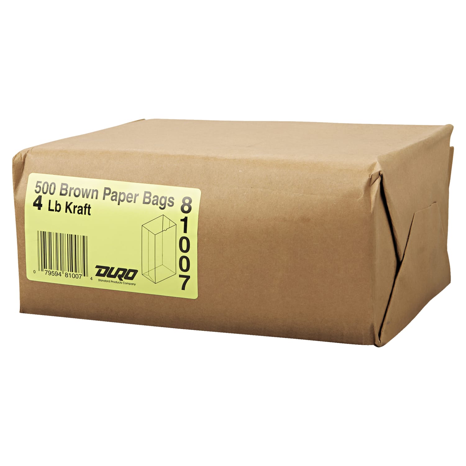 General Supply Natural Paper Grocery Bags, #4, 30 Lb, 9 3/4in x 5in x 3 1/3in, Kraft, Case Of 500 - Image 3
