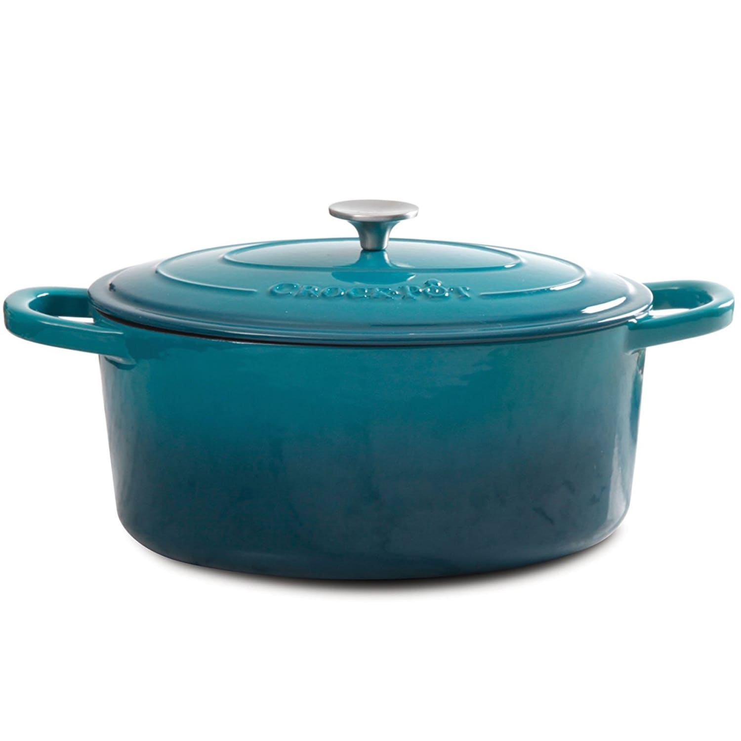 Crock-Pot Artisan 7-Quart Enameled Cast Iron Dutch Oven, Teal Ombre - Image 6