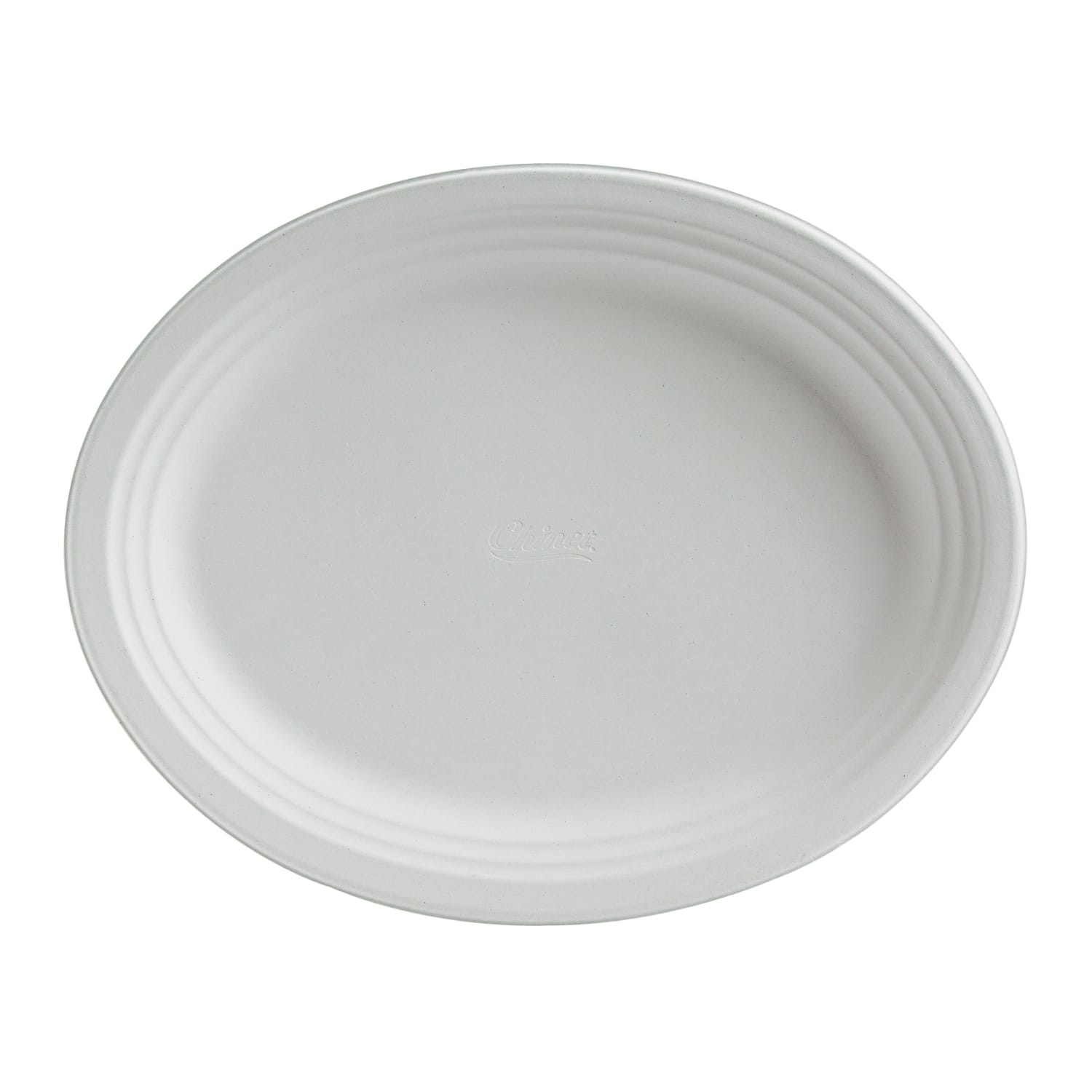 Chinet Classic Paper Dinnerware Oval Platters, 9 3/4in x 12 1/2in, White, Carton Of 500 Platters