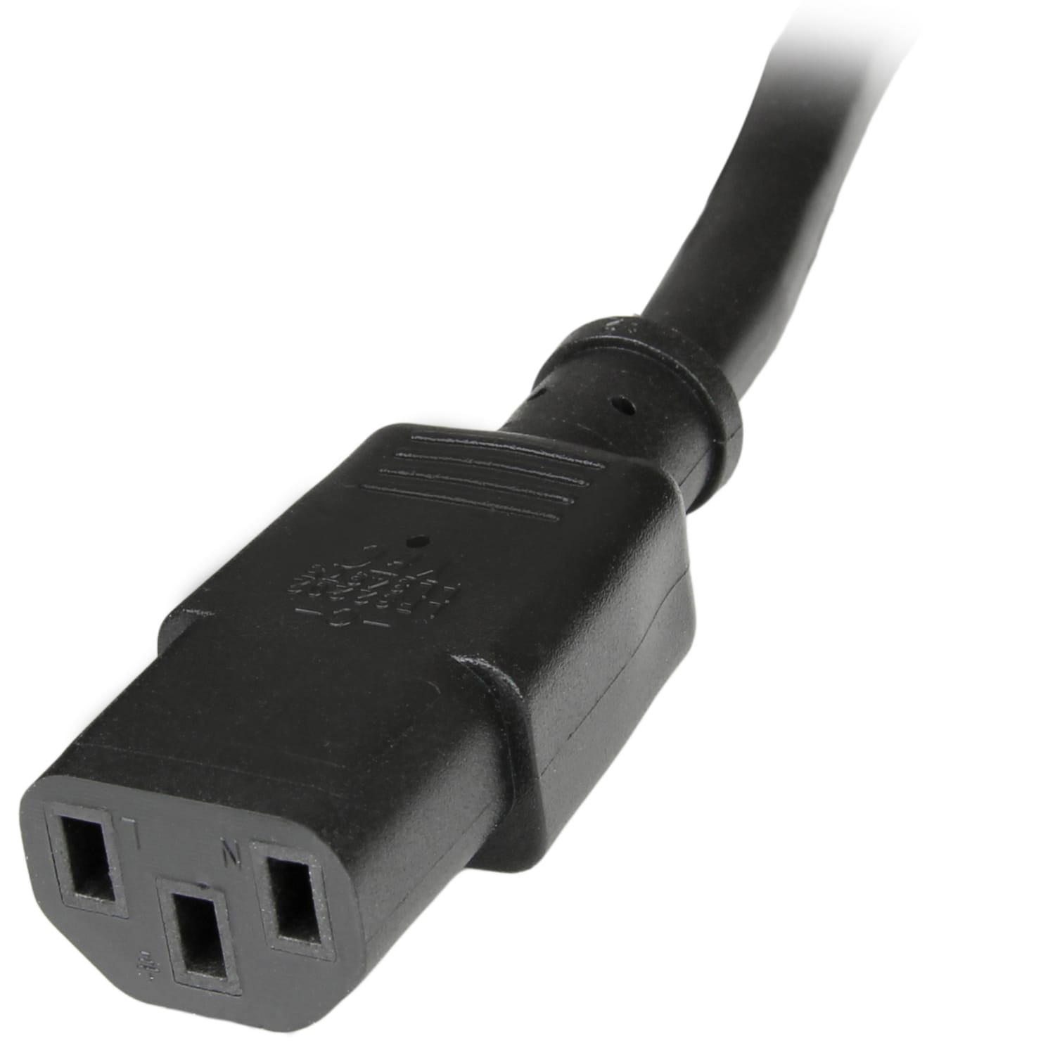 StarTech.com 10ft (3m) Heavy Duty Extension Cord, IEC C14 to IEC C13 Black Extension Cord, 15A 125V, 14AWG, Heavy Gauge Power Cable - Image 4