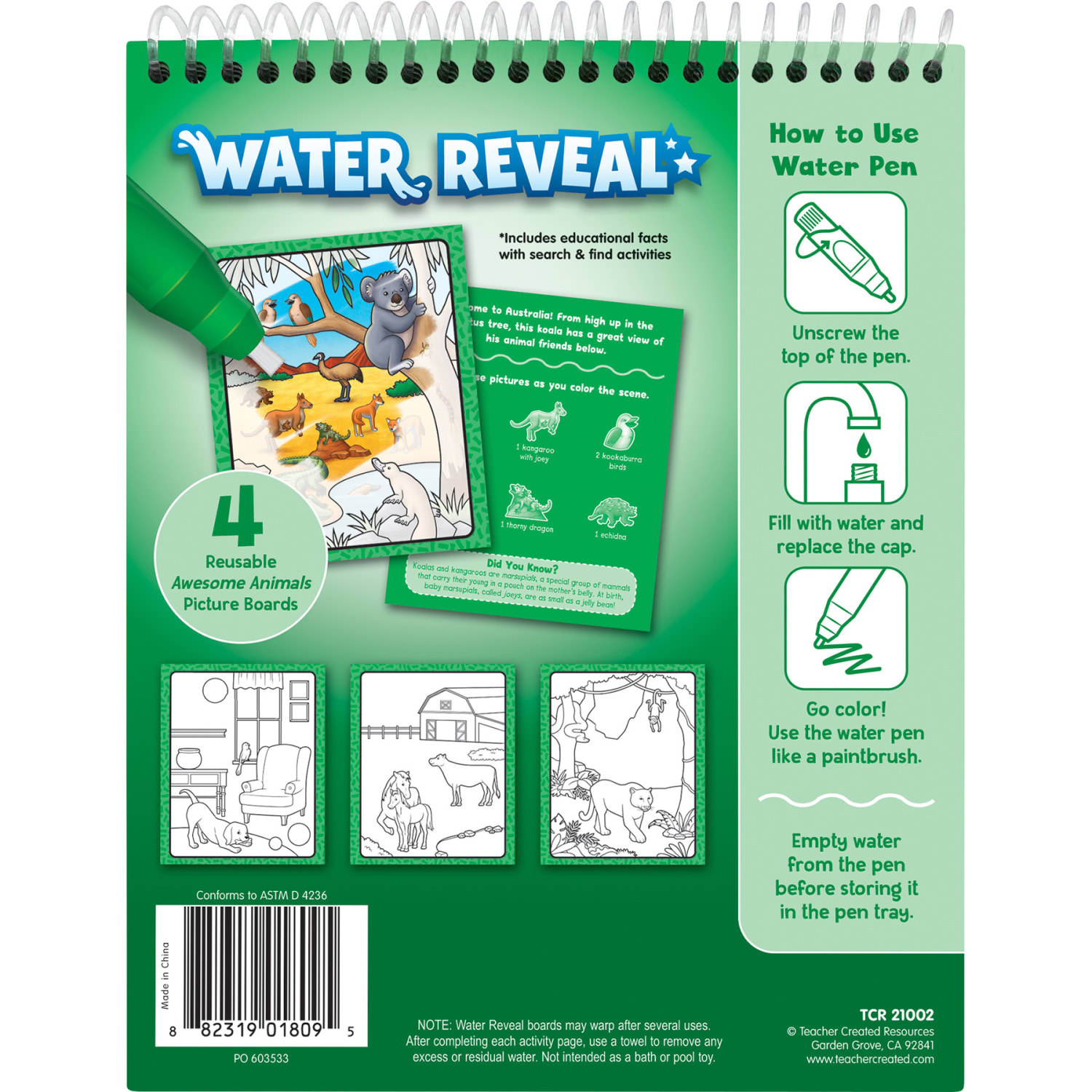 Teacher Created Resources Water Reveal Books, Awesome Animals, Bundle Of 6 Sets - Image 5