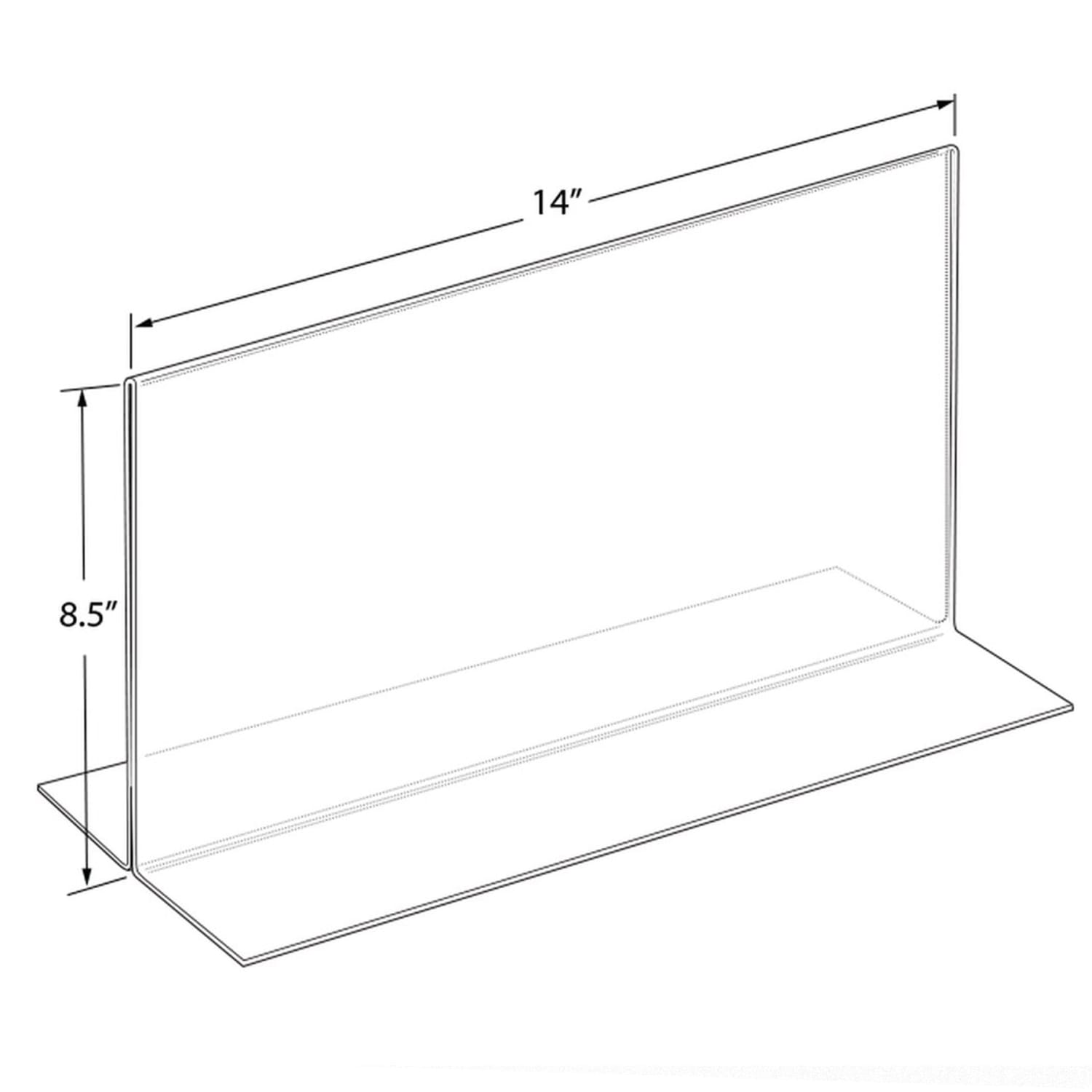 Azar Displays Double-Foot Acrylic Sign Holders, 8 1/2in x 14in, Clear, Pack Of 10 - Image 3