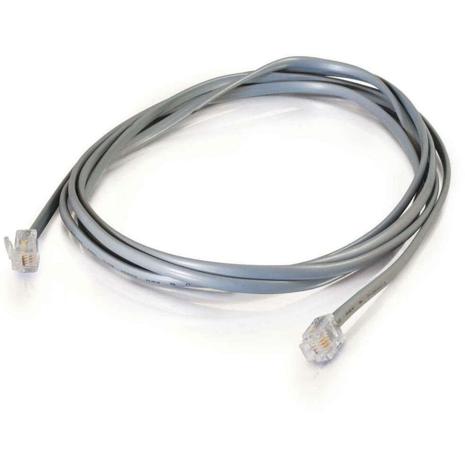 C2G 7ft RJ11 Modular Telephone Cable - RJ-11 Male - RJ-11 Male - 7ft - Silver - Image 5