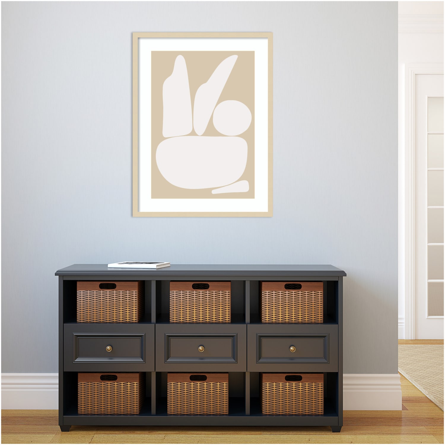 Amanti Art Zen Rock Garden Neutral by The Creative Bunch Studio Wood Framed Wall Art Print, 25inW. x 33inH, Natural - Image 4