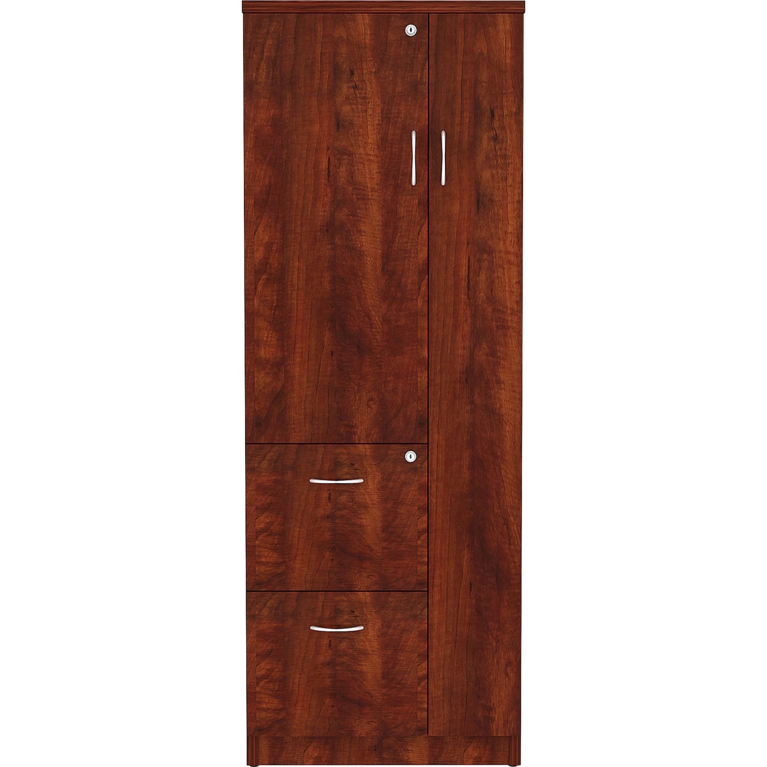 Lorell Essentials Tall Storage Cabinet, 2 Adjustable Shelves, Cherry - Image 3