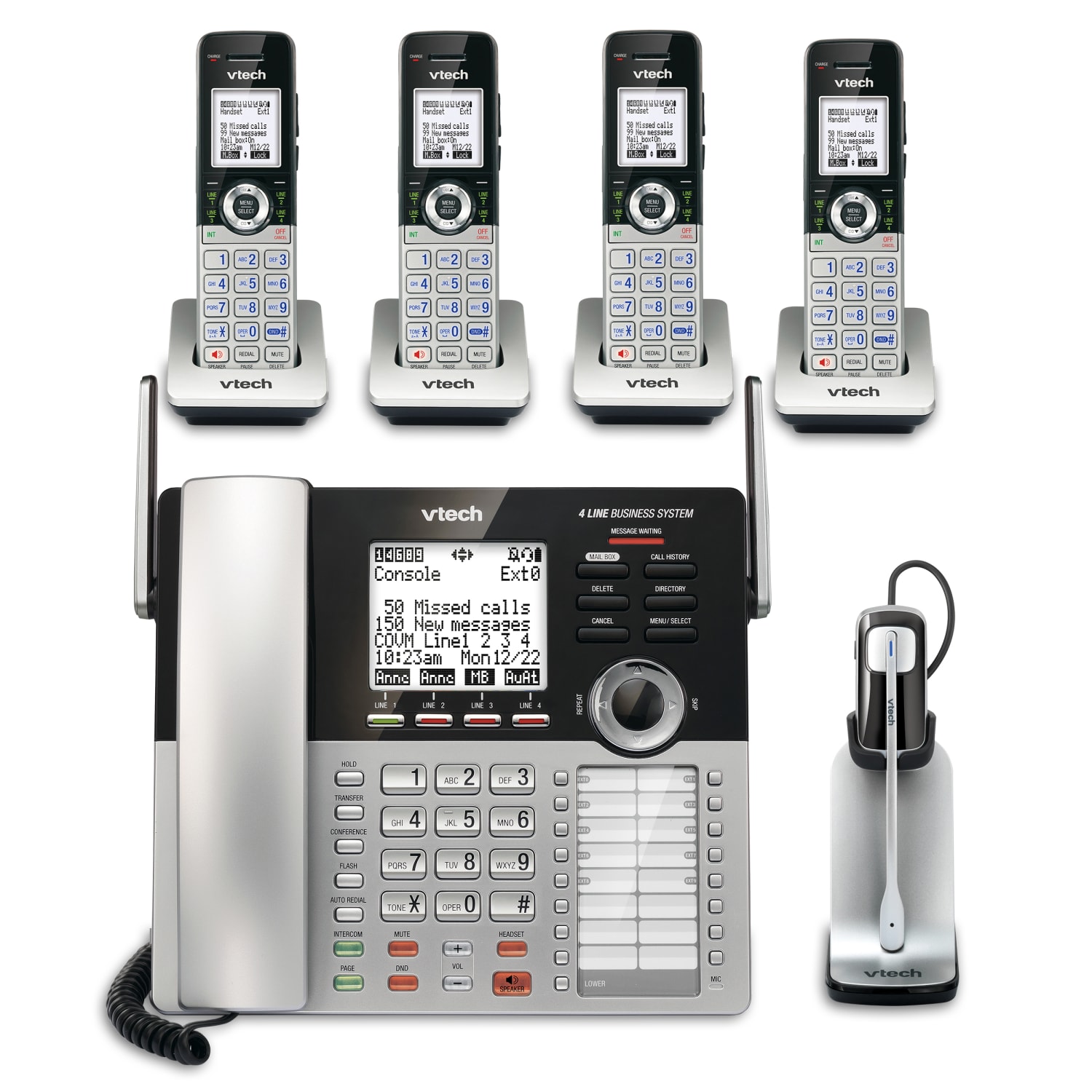VTech 4-Line Small Business Office Phone System with 4 CM18045 Handsets - Image 3