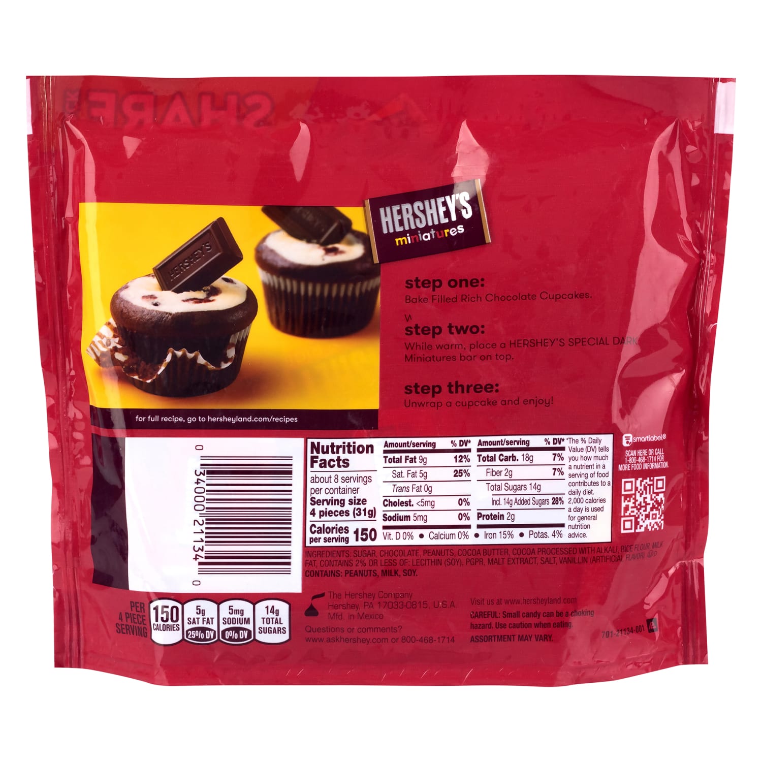 Hersheys Miniatures Dark Chocolate Candy Assortment, 10.1 Oz Bag, Pack Of 3 Bags - Image 4
