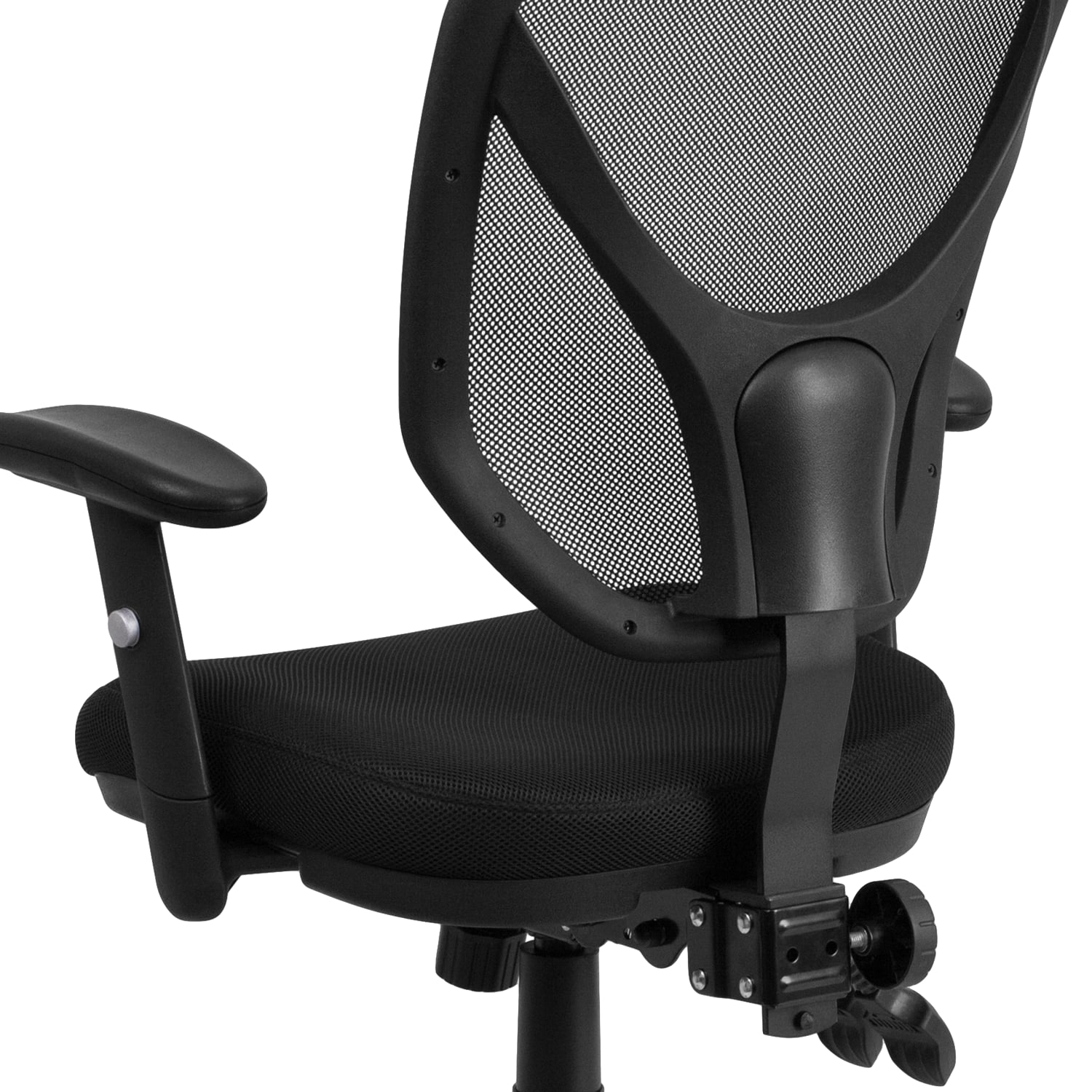 Flash Furniture Mesh Mid-Back Swivel Task Chair With Adjustable Arms, Black/Silver - Image 10