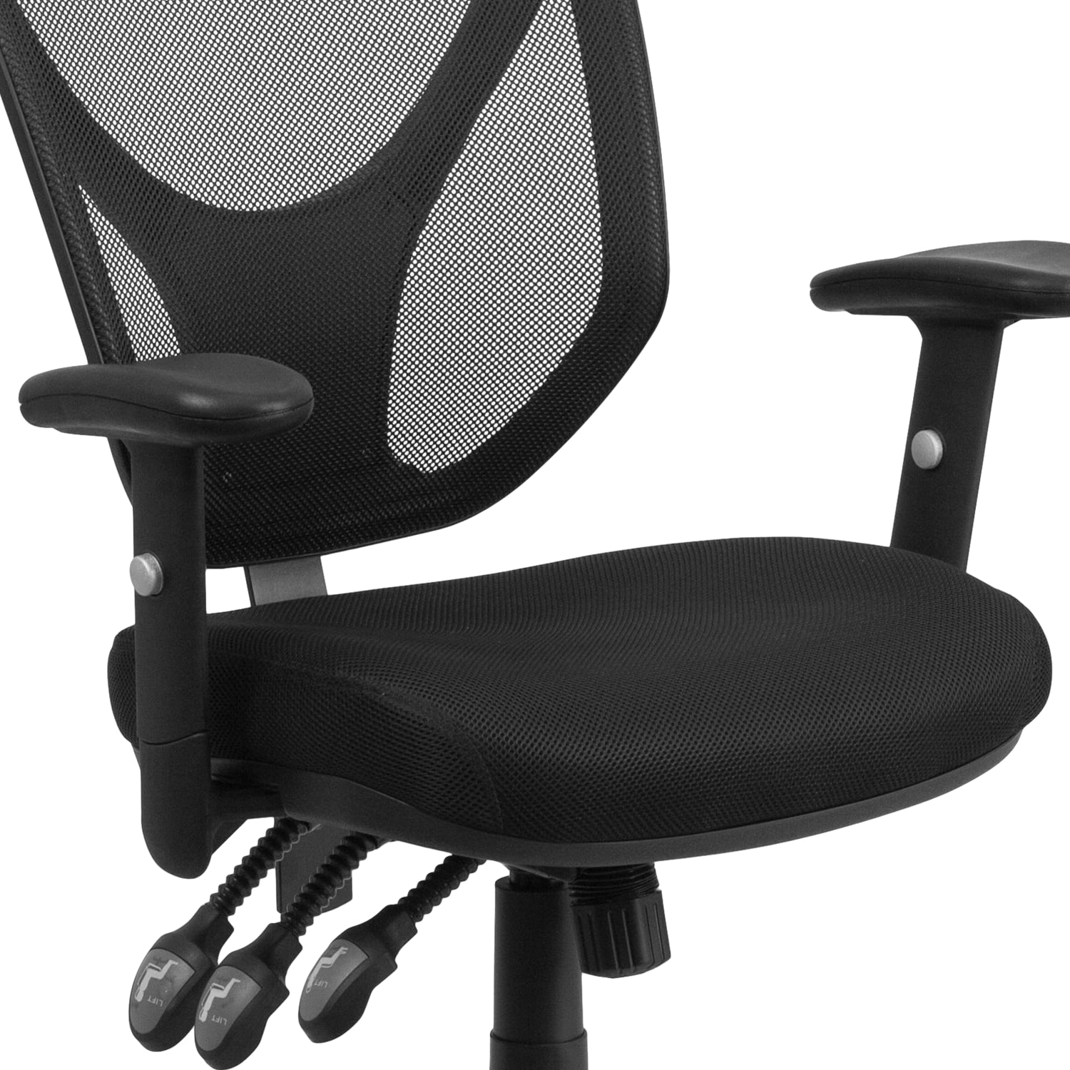 Flash Furniture Mesh Mid-Back Swivel Task Chair With Adjustable Arms, Black/Silver - Image 13