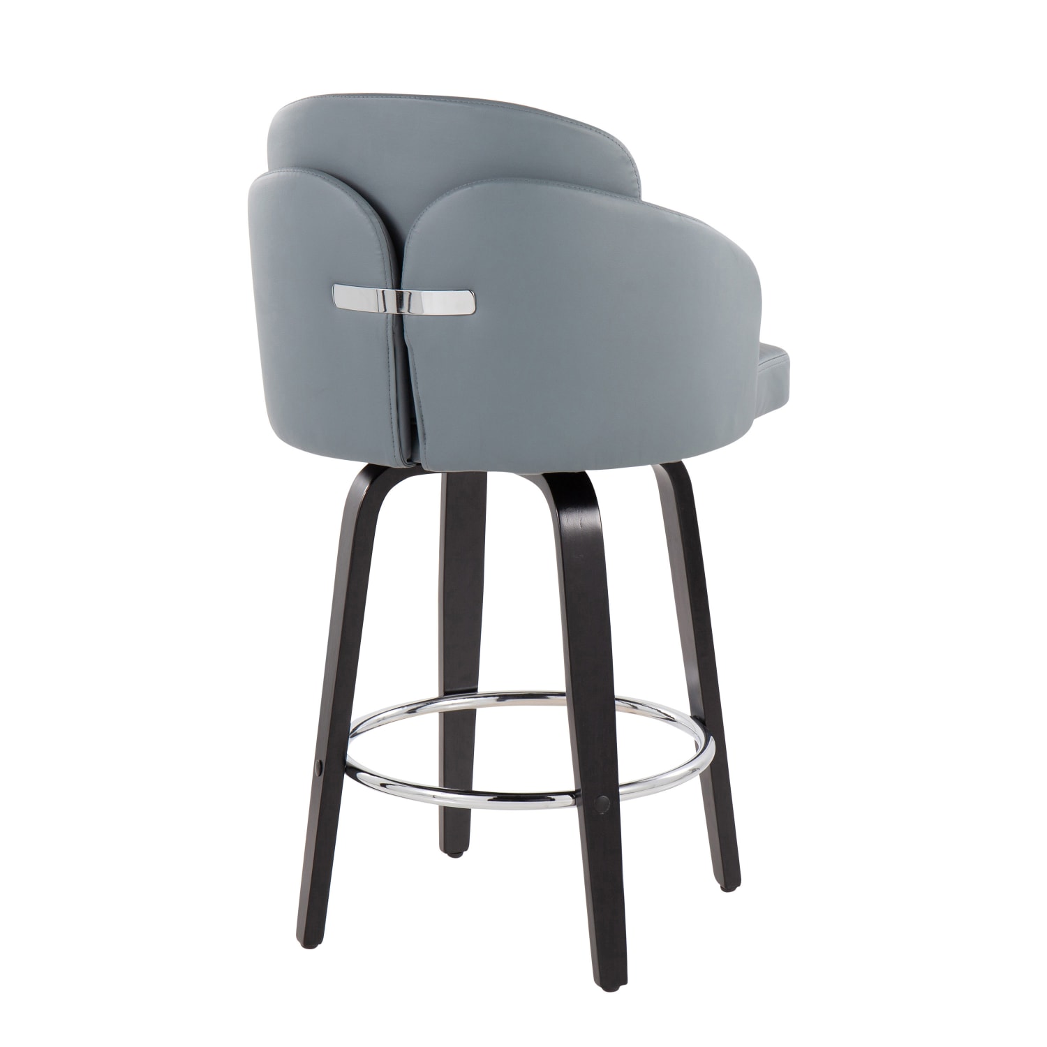 LumiSource Dahlia Faux Leather Counter Stools, Gray/Black, Set Of 2 - Image 5