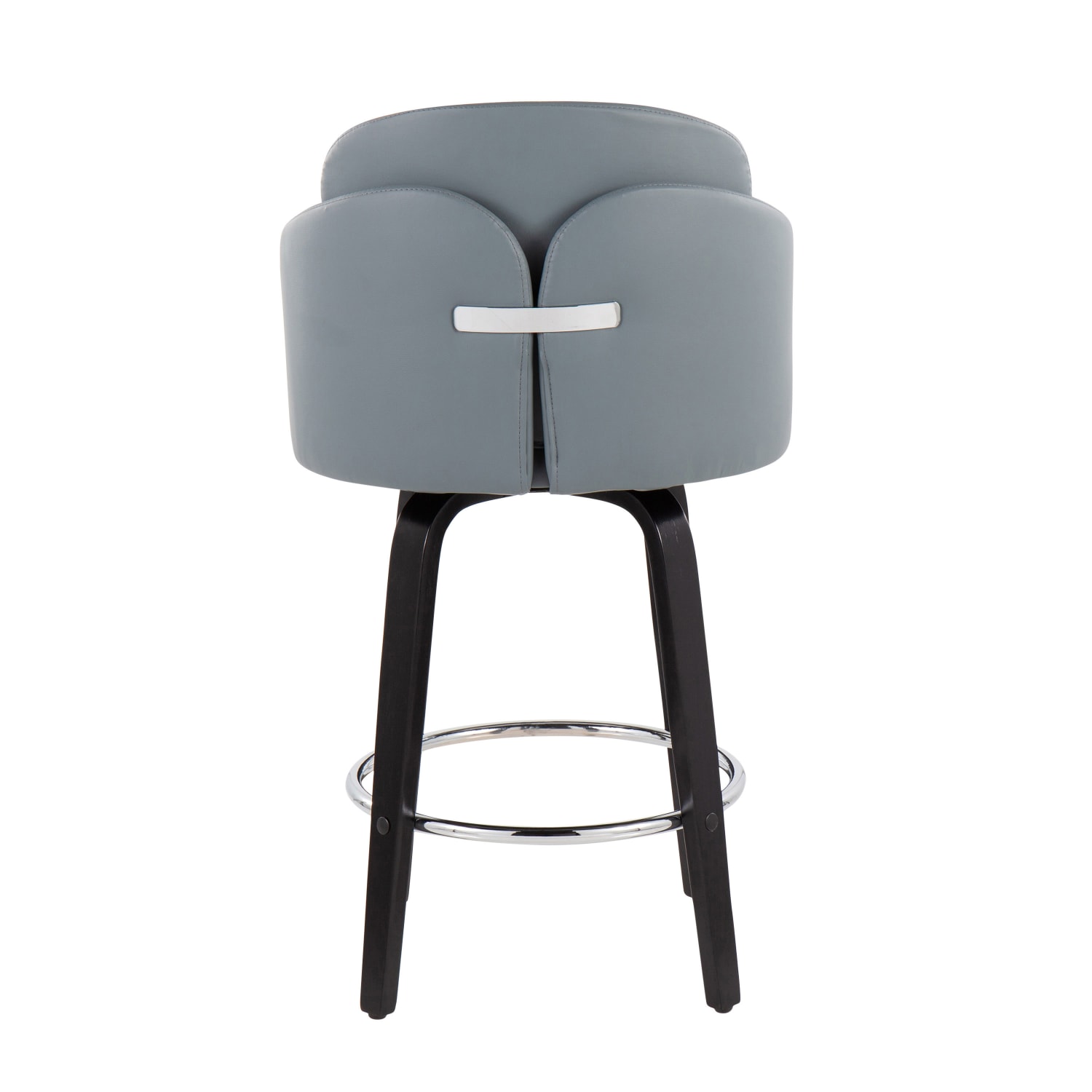 LumiSource Dahlia Faux Leather Counter Stools, Gray/Black, Set Of 2 - Image 6