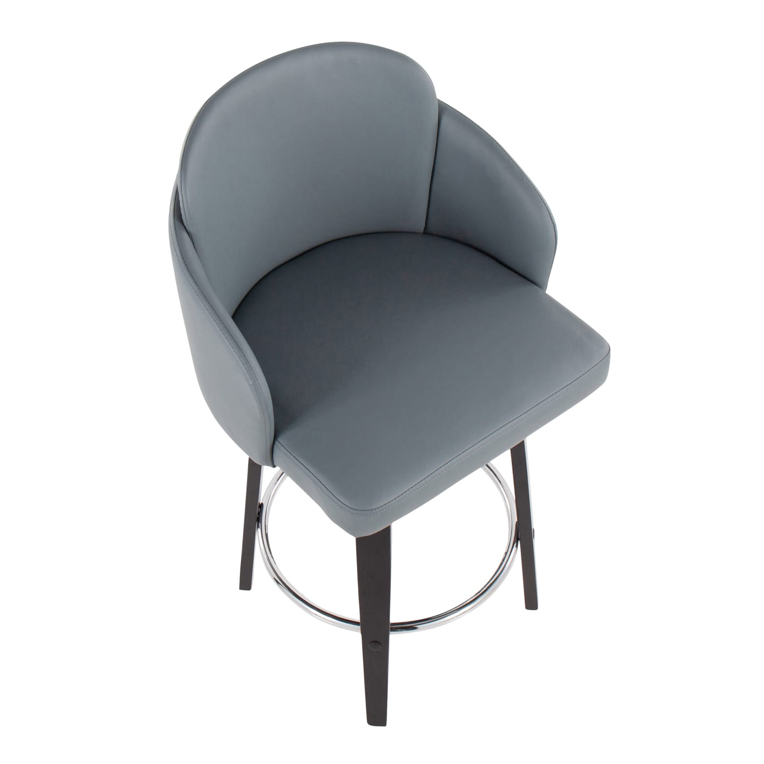 LumiSource Dahlia Faux Leather Counter Stools, Gray/Black, Set Of 2 - Image 8