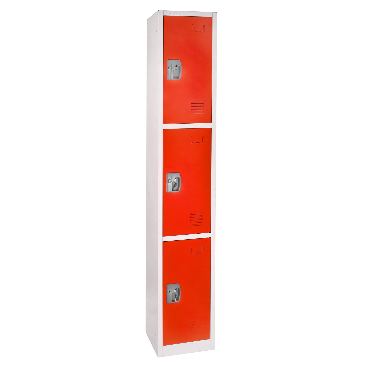Alpine Large 3-Tier Steel Lockers, 72inH x 12inW x 12inD, Red, Pack Of 2 Lockers - Image 3
