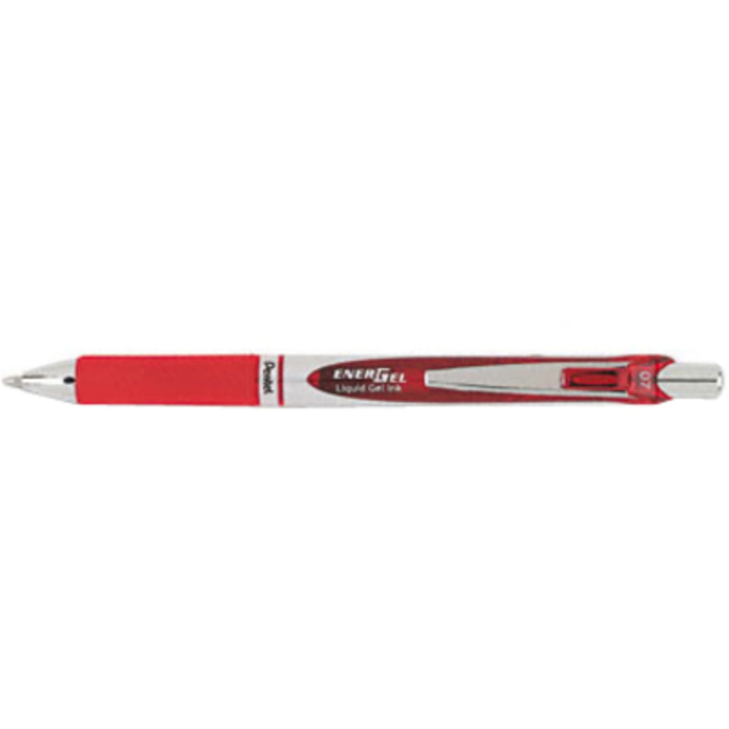 Pentel EnerGel RTX Liquid Gel Pen, Medium Point, 0.7 mm, Silver Barrel, Red Ink - Image 3